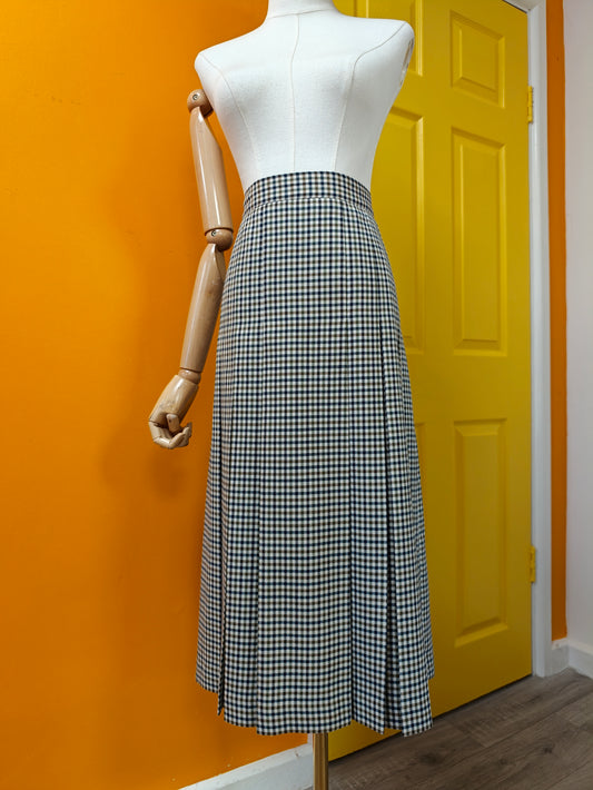1980s Laird Portch check wool blend skirt - 30" waist