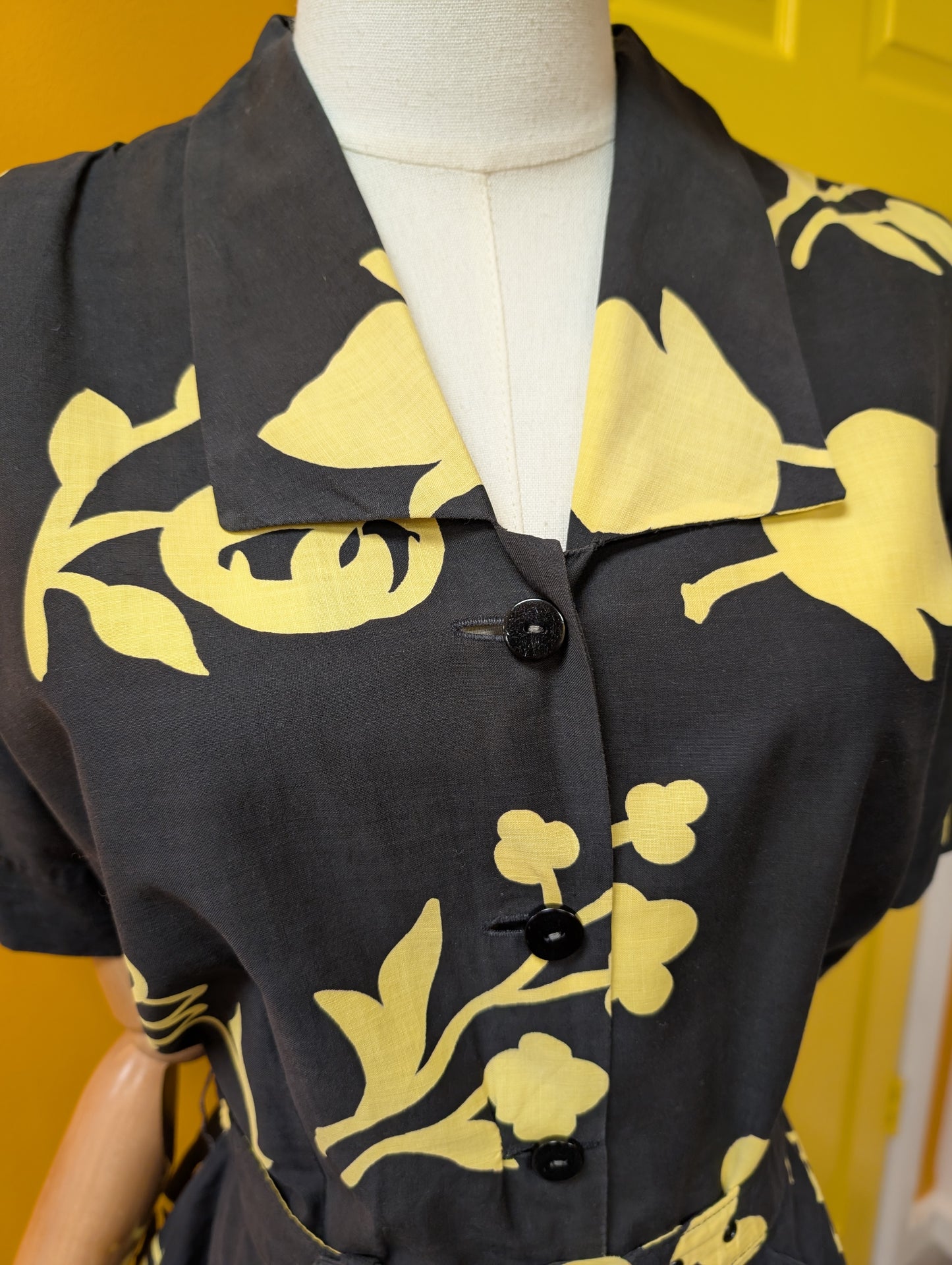 1950s Horrockses floral cotton dress & belt