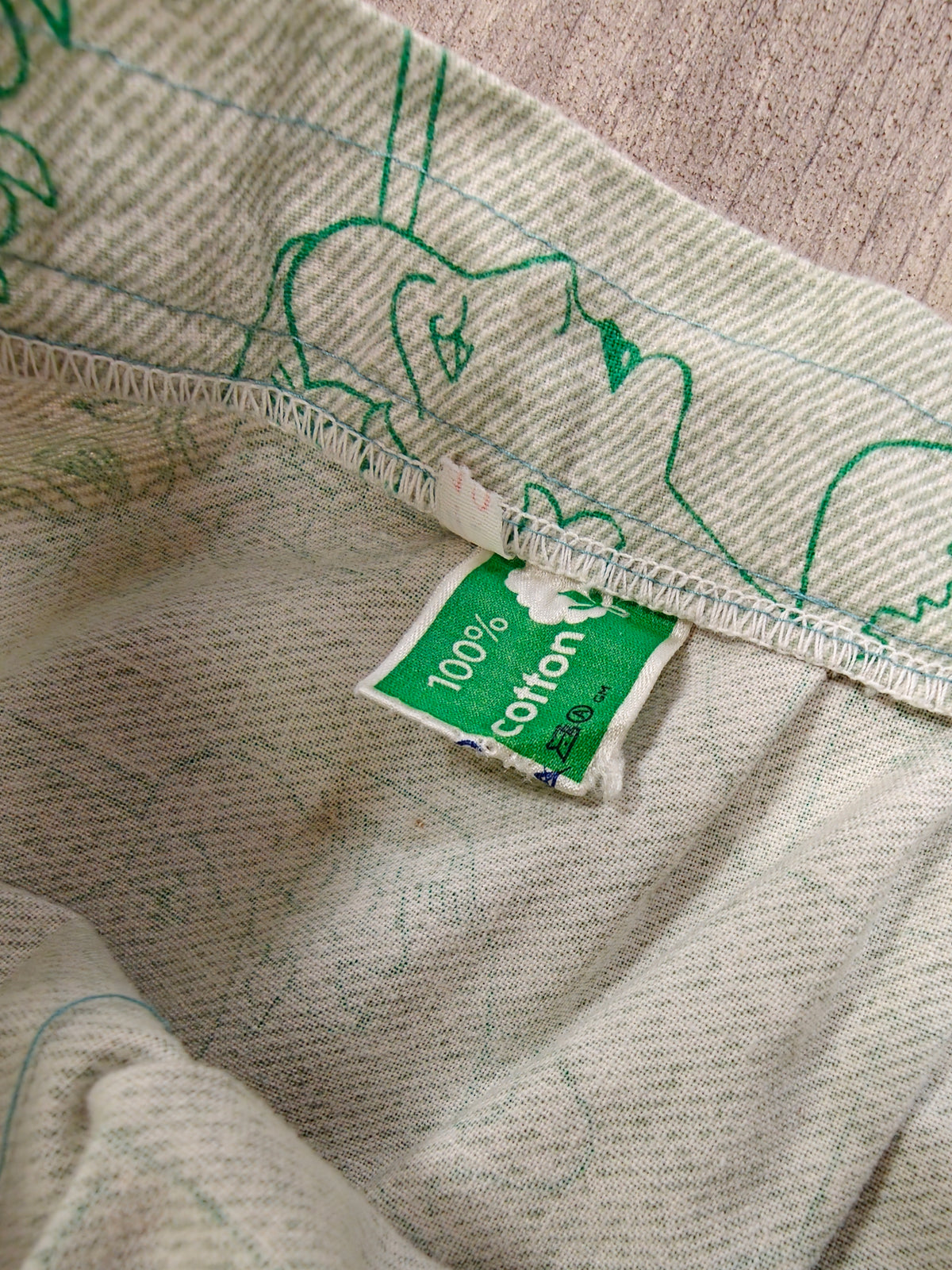 1970s novelty Art Deco print cotton skirt - 27" waist