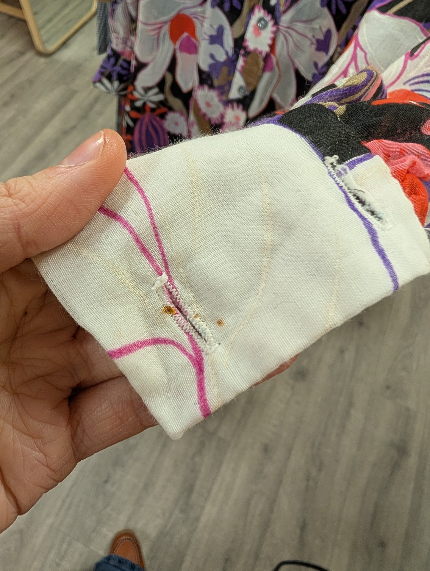 1970s Bernard Freres floral dress - M