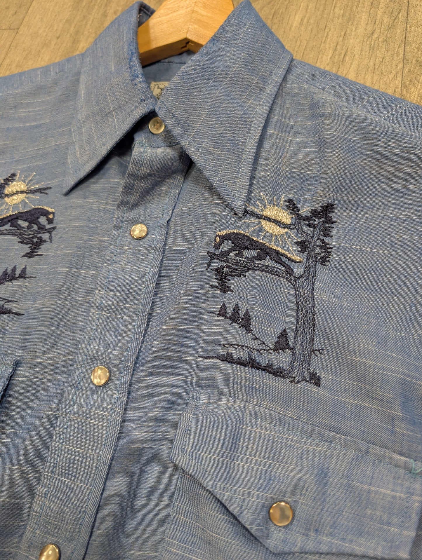 1970s Bronco embroidered western shirt