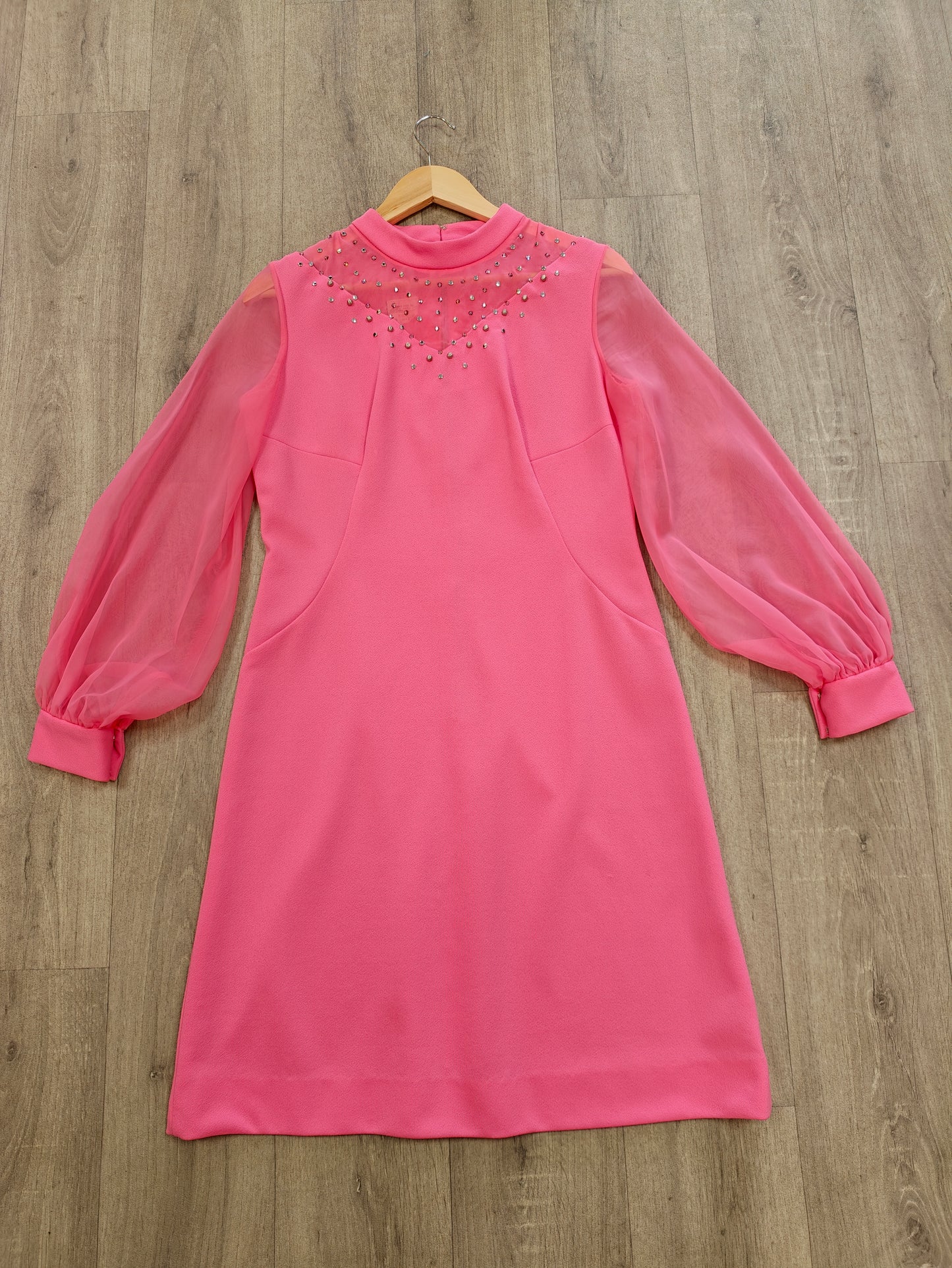 1970s pink dress - M/12/14