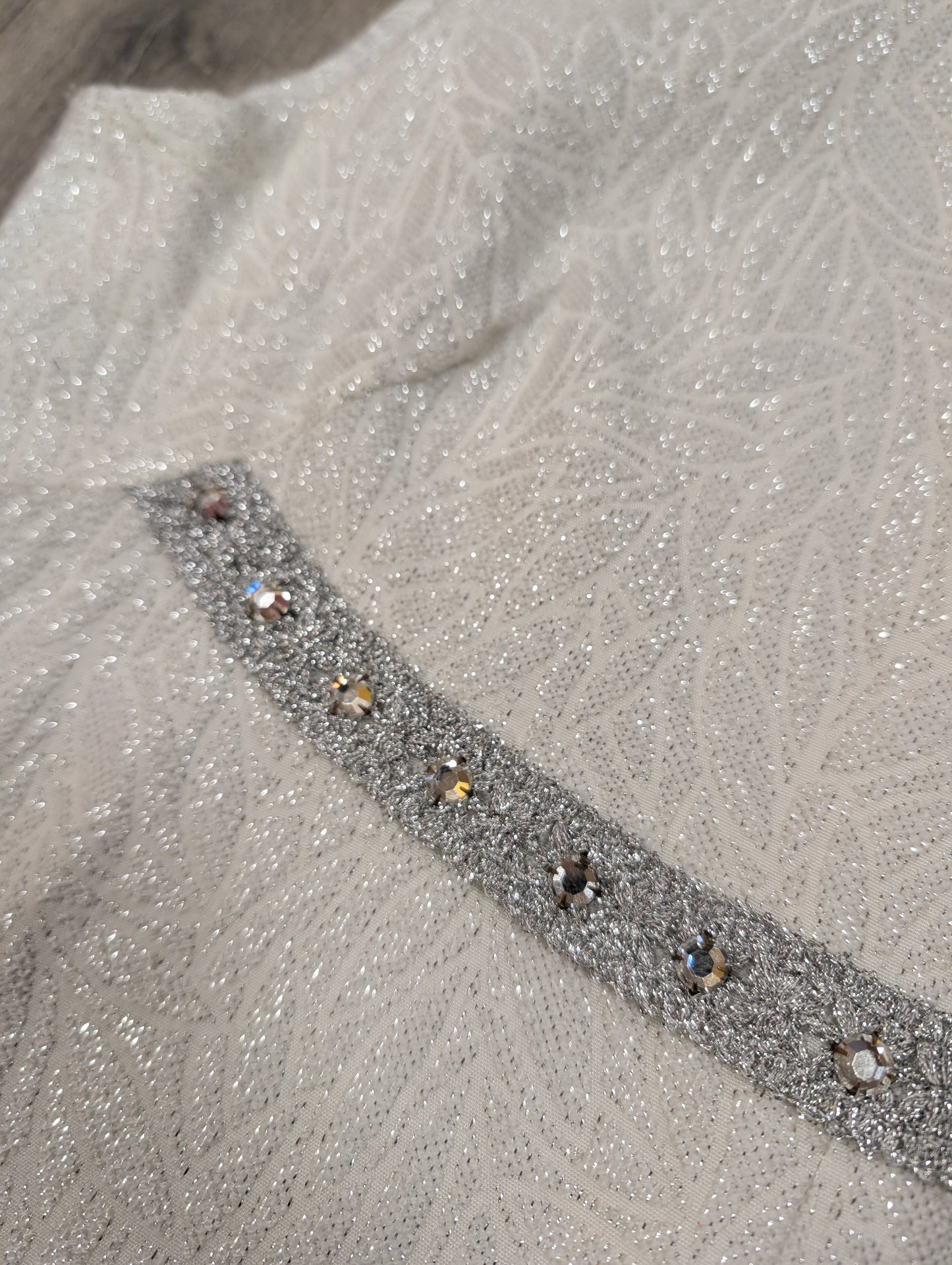 1960s white/silver party dress - M/14