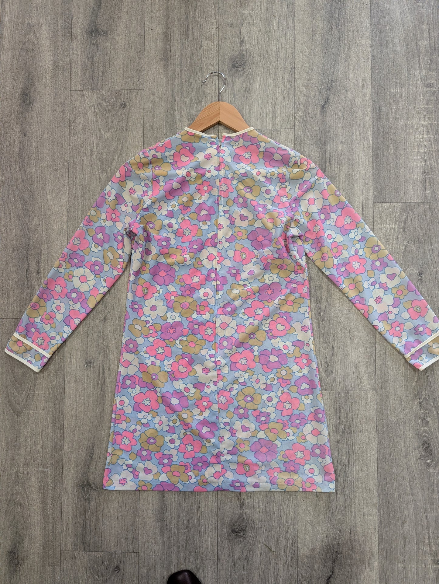 1960s psychedelic floral mini dress - XS/S/6/8