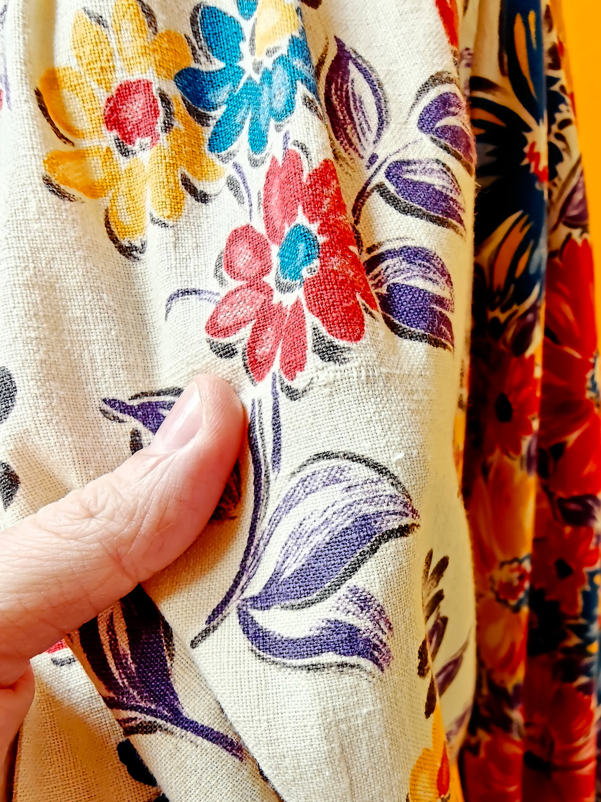 1940s floral cotton chore smock/housecoat