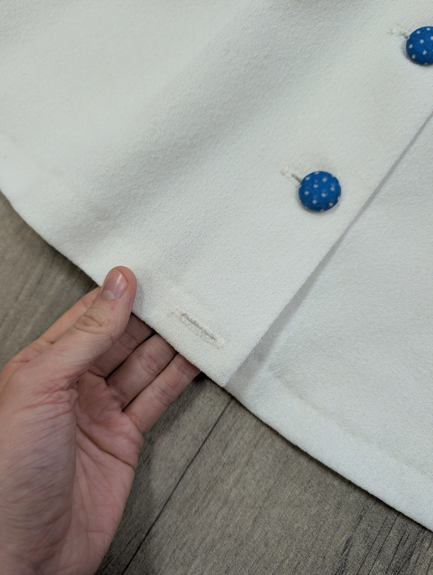 60s/70s blue & white dress - M/12