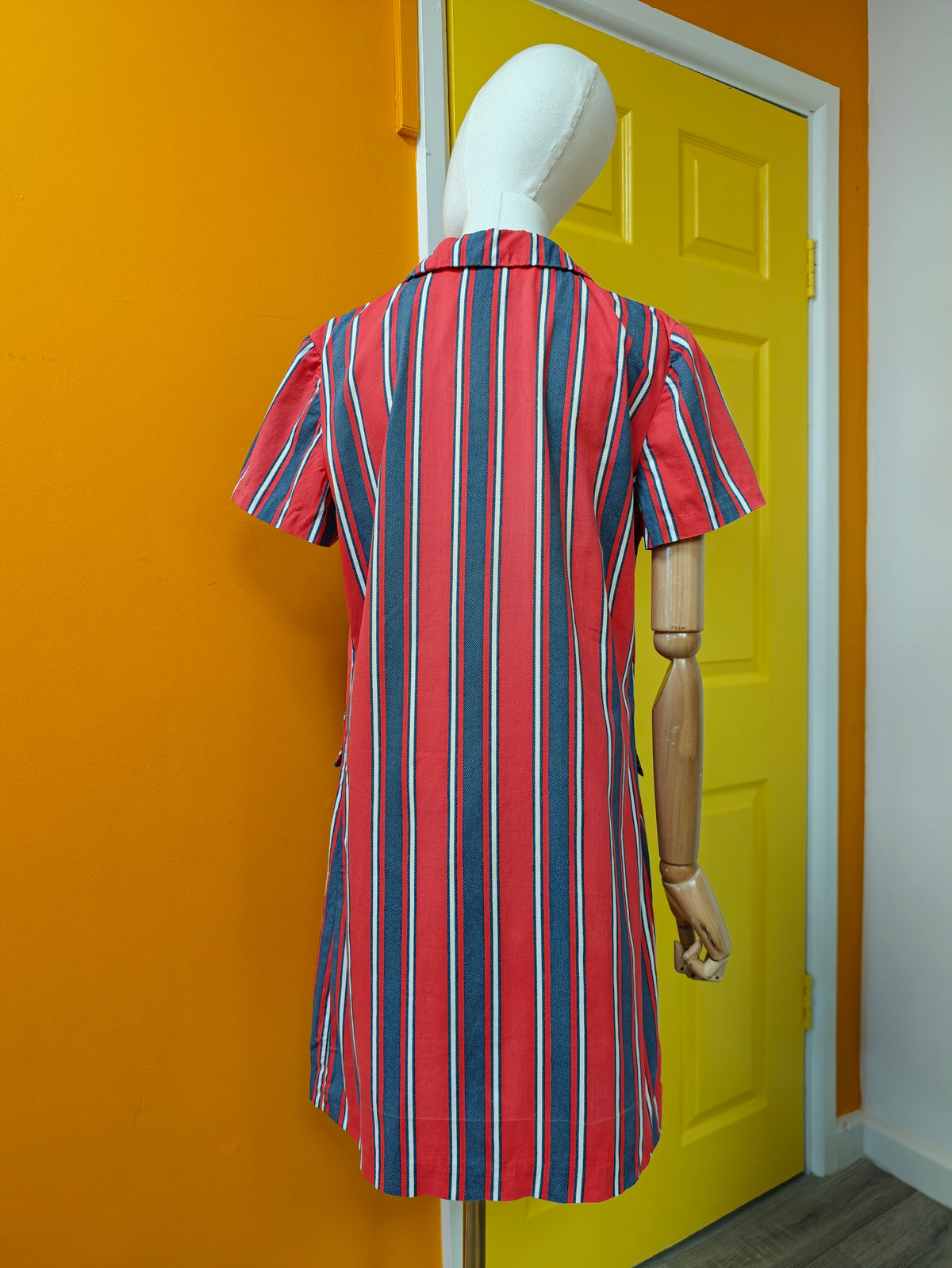 1960s Shapiro Melbourne striped cotton dress - L/16/18