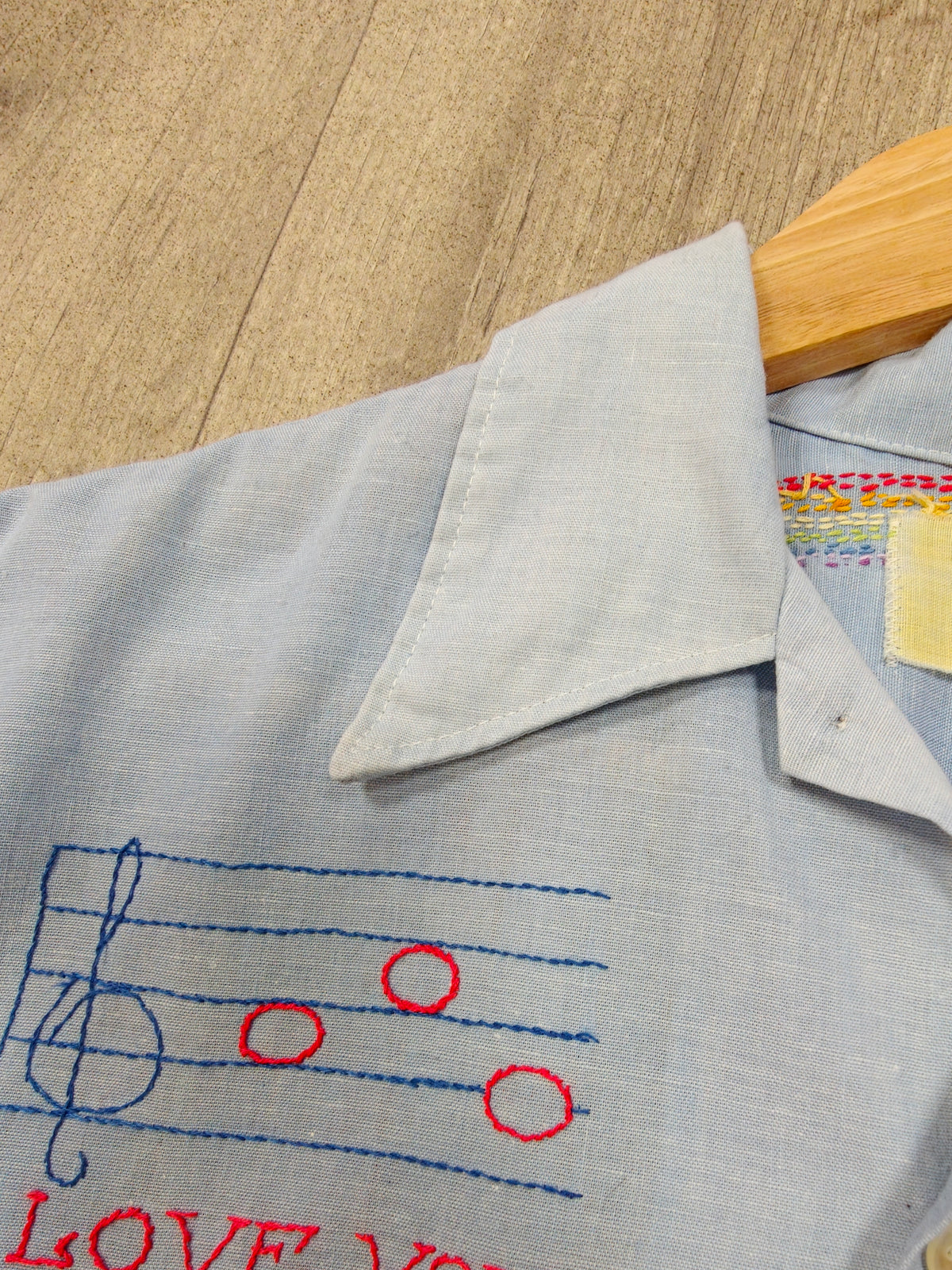 1970s De Colores embroidered & appliquéd tie waist shirt - M