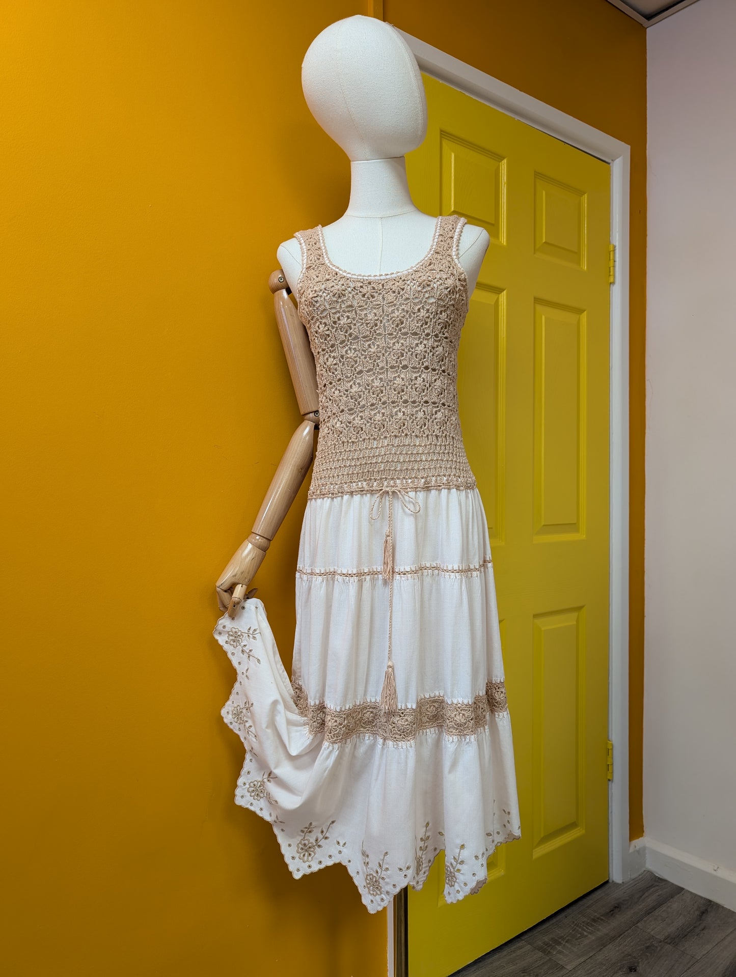 1970s crocheted dress - XS/S