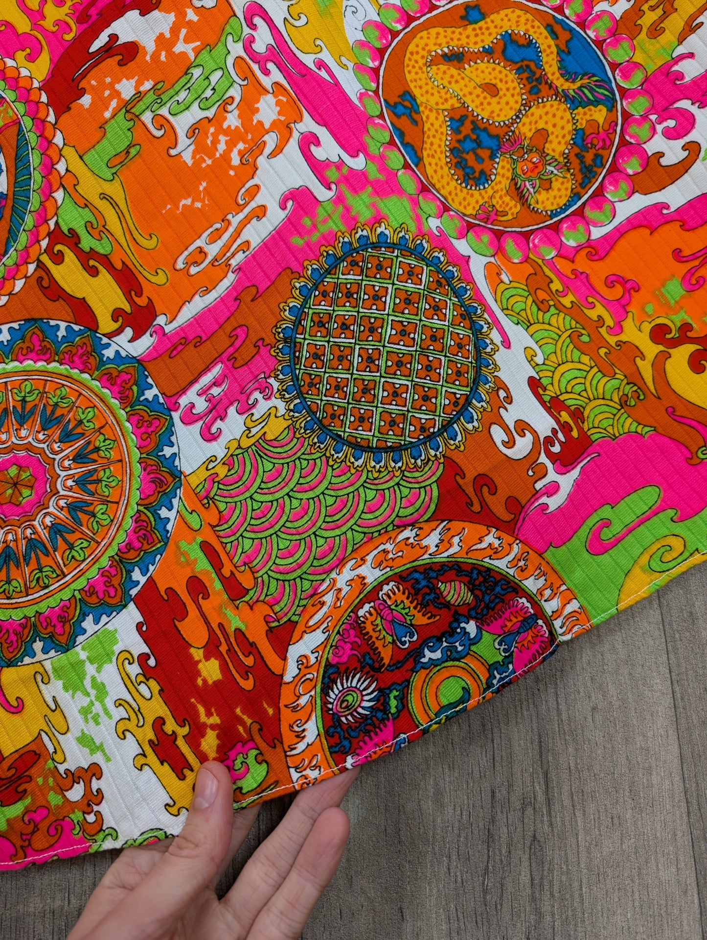 Alexander Clare psychedelic Chinese dragon print cotton skirt - 27" waist