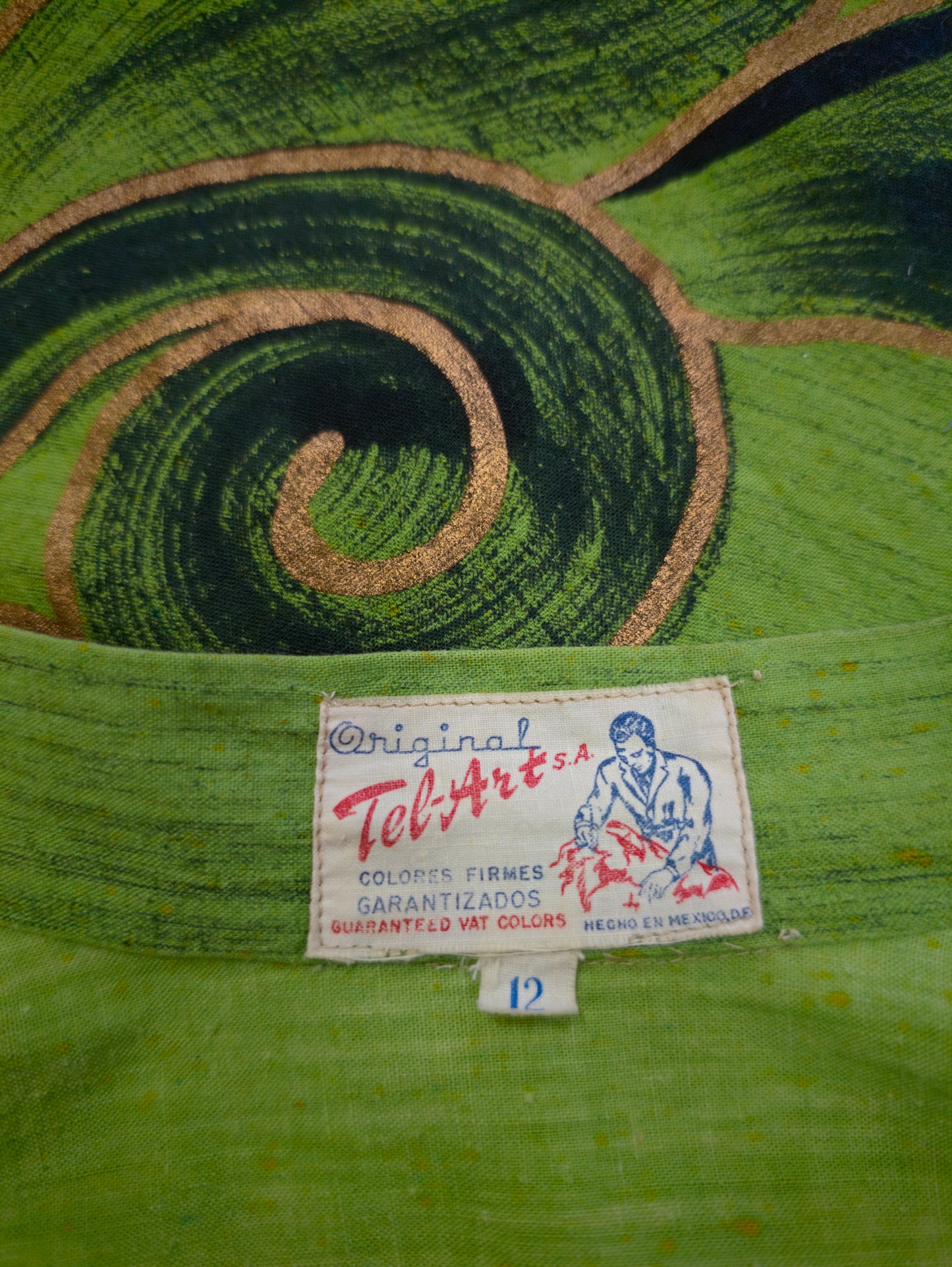 1950s Tel-Art hand painted Mexican full circle cotton skirt - XS/S