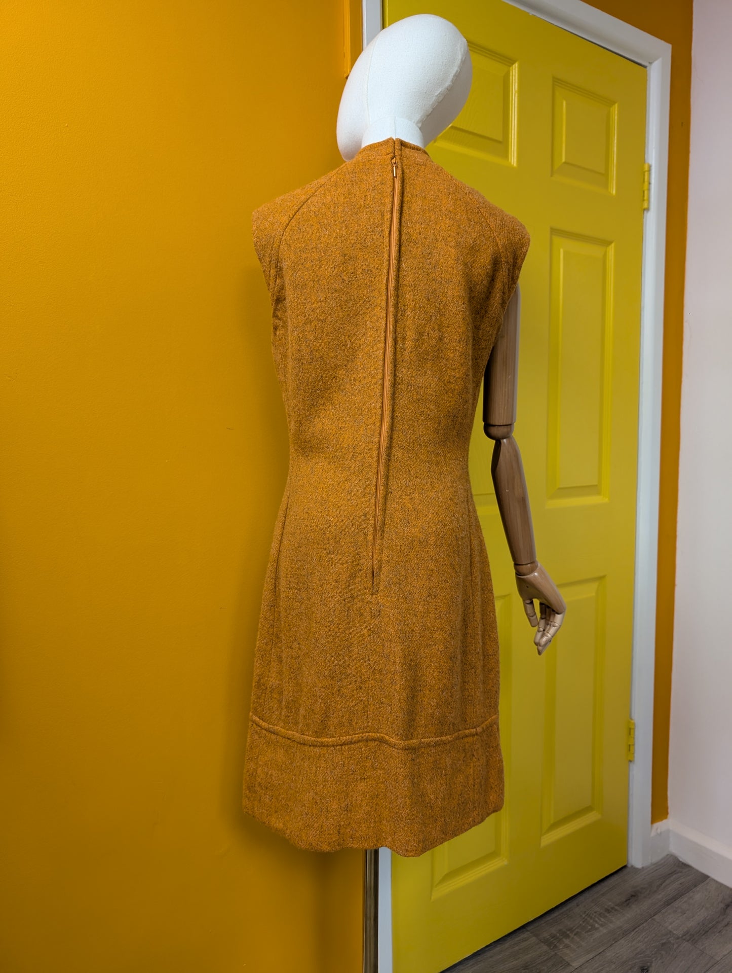 1960s Carvale orange wool dress - S/10