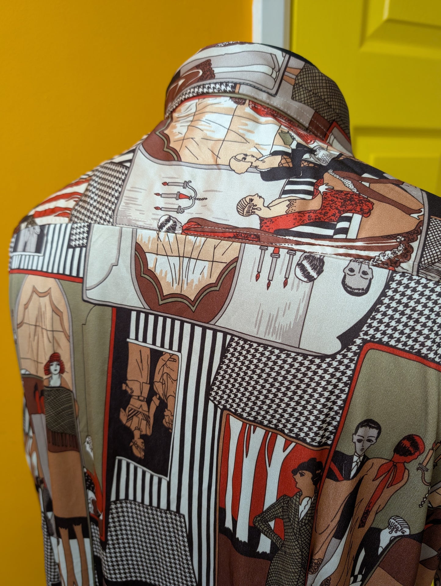 1970s Art Deco novelty print shirt