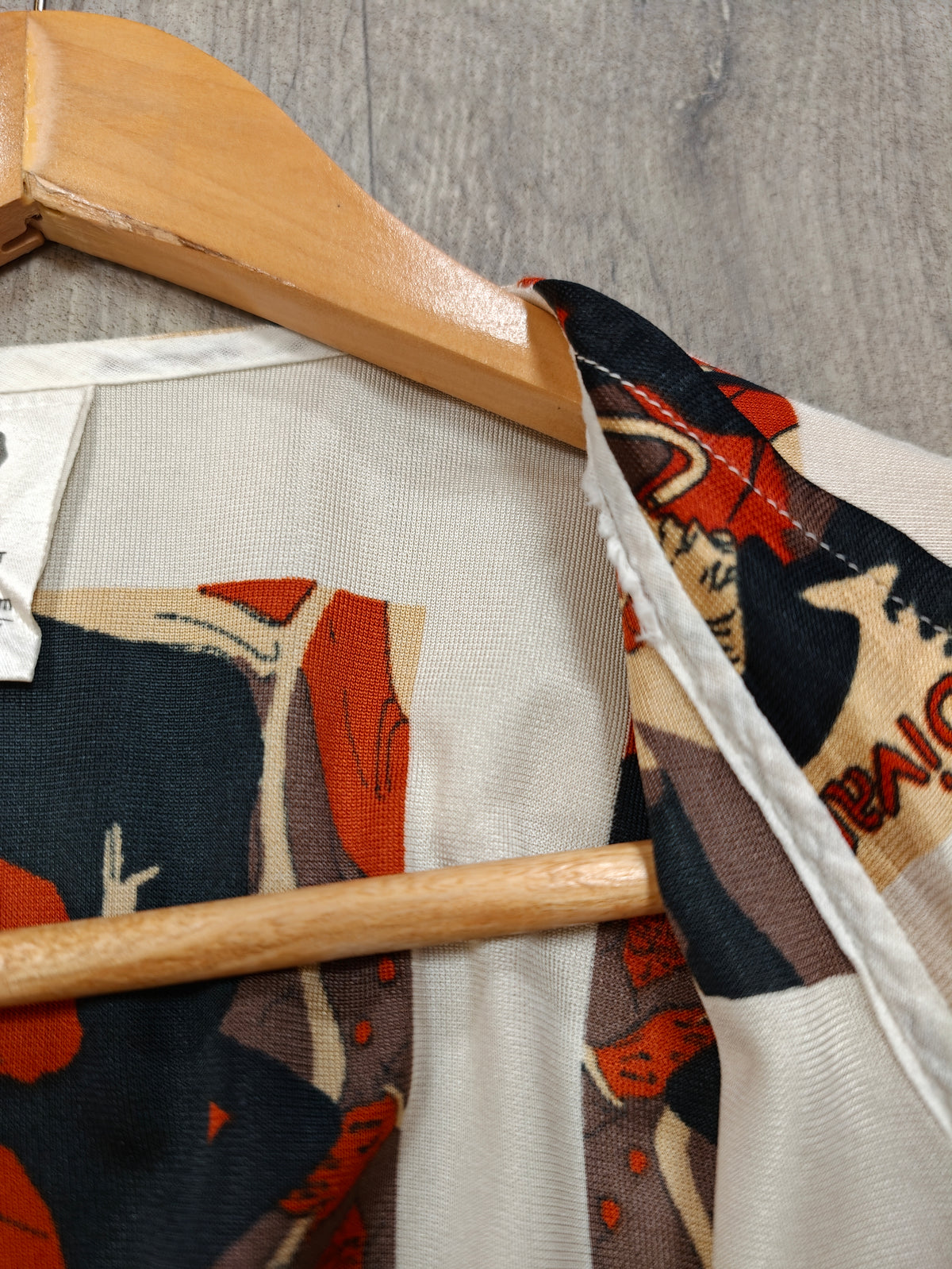 1970s C&A Toulouse Lautrec novelty print top - XS