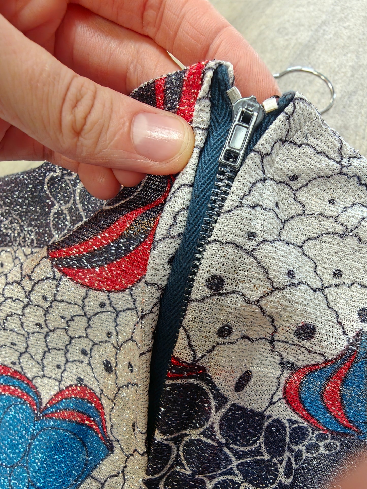 60s/70s blue & silver lurex maxi dress - M/12
