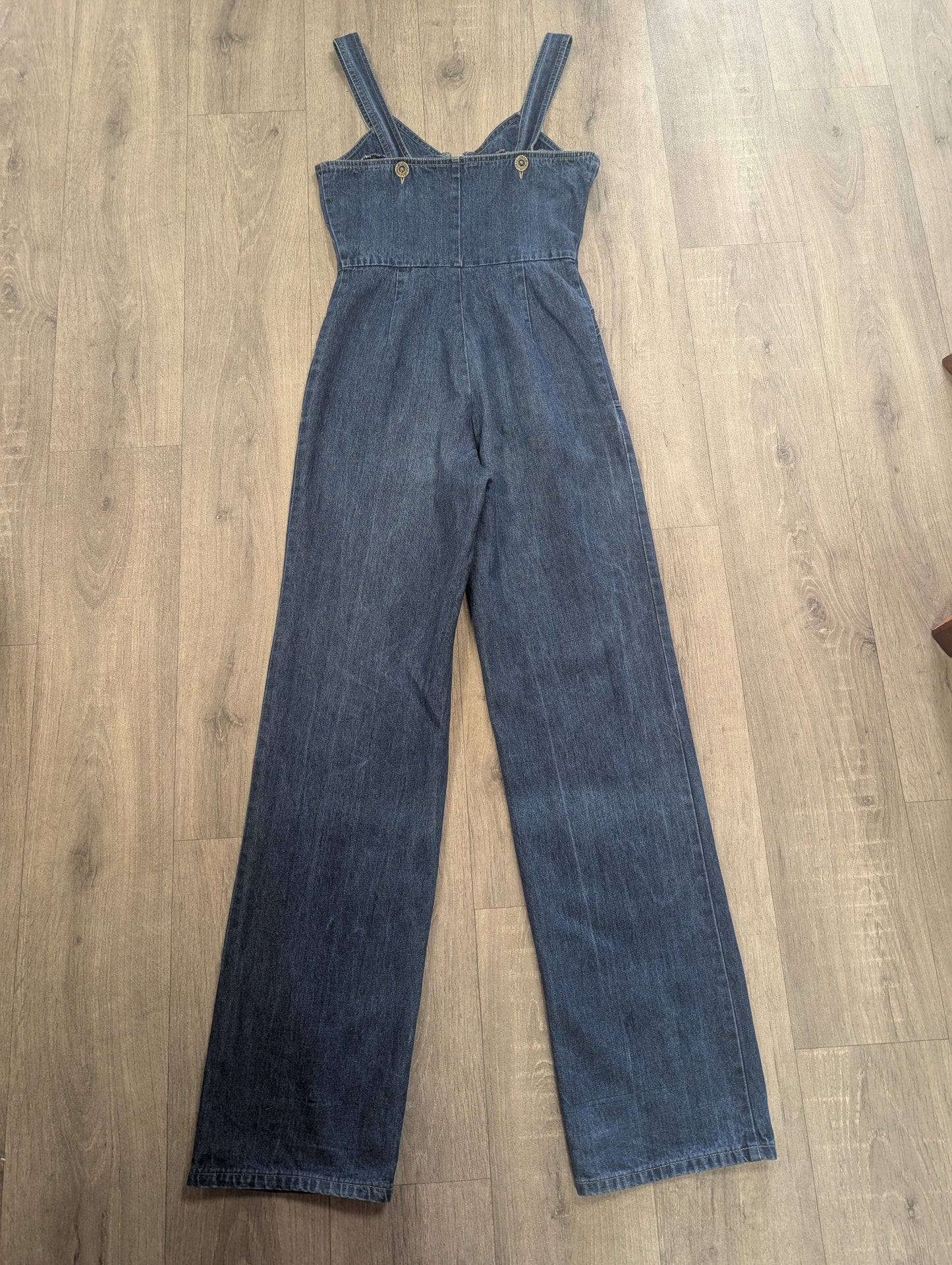 1970s Foxmoor denim zip front jumpsuit - XS/6