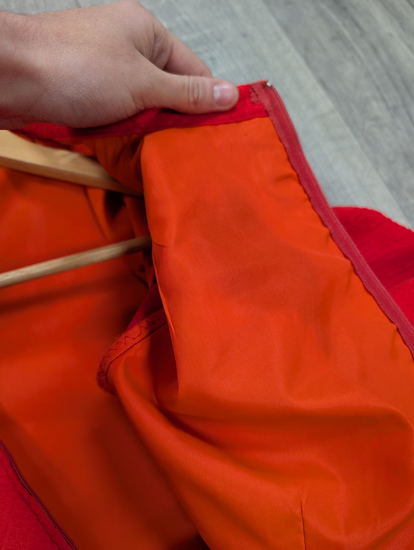 Red crimplene dress - L/16