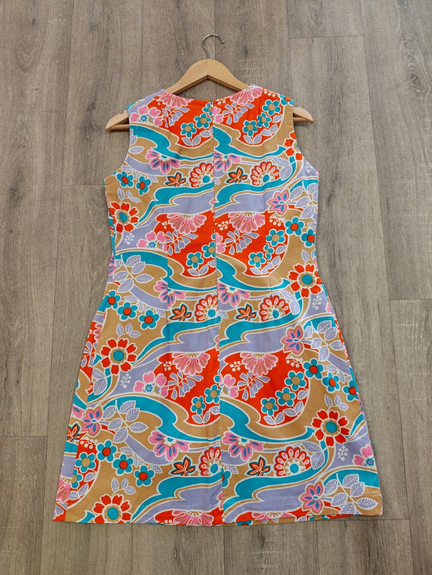 1960s Courreges Cote d'Argent psychedelic cotton mini dress - M/12