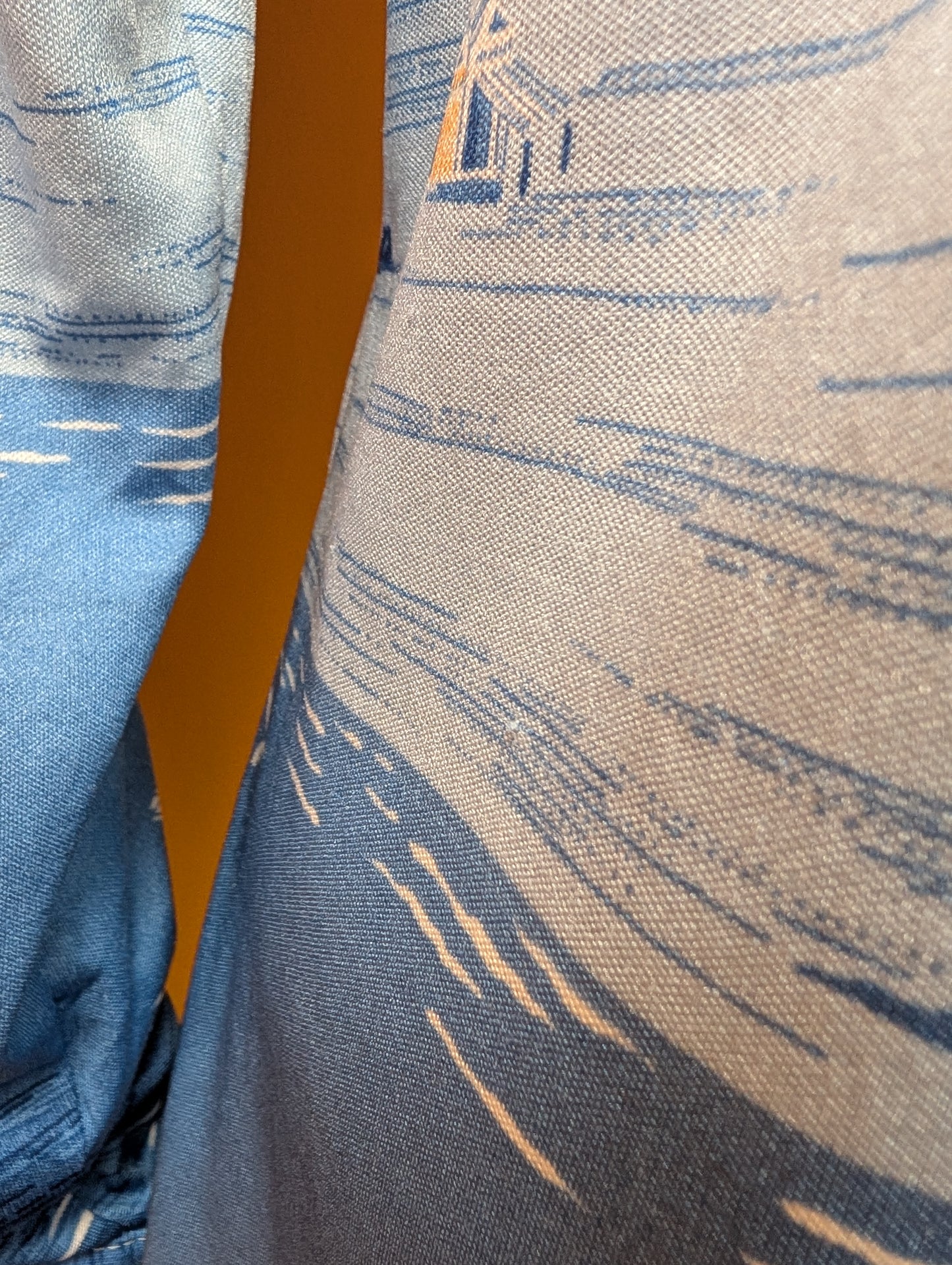 1970s Baroque novelty print dagger collar shirt