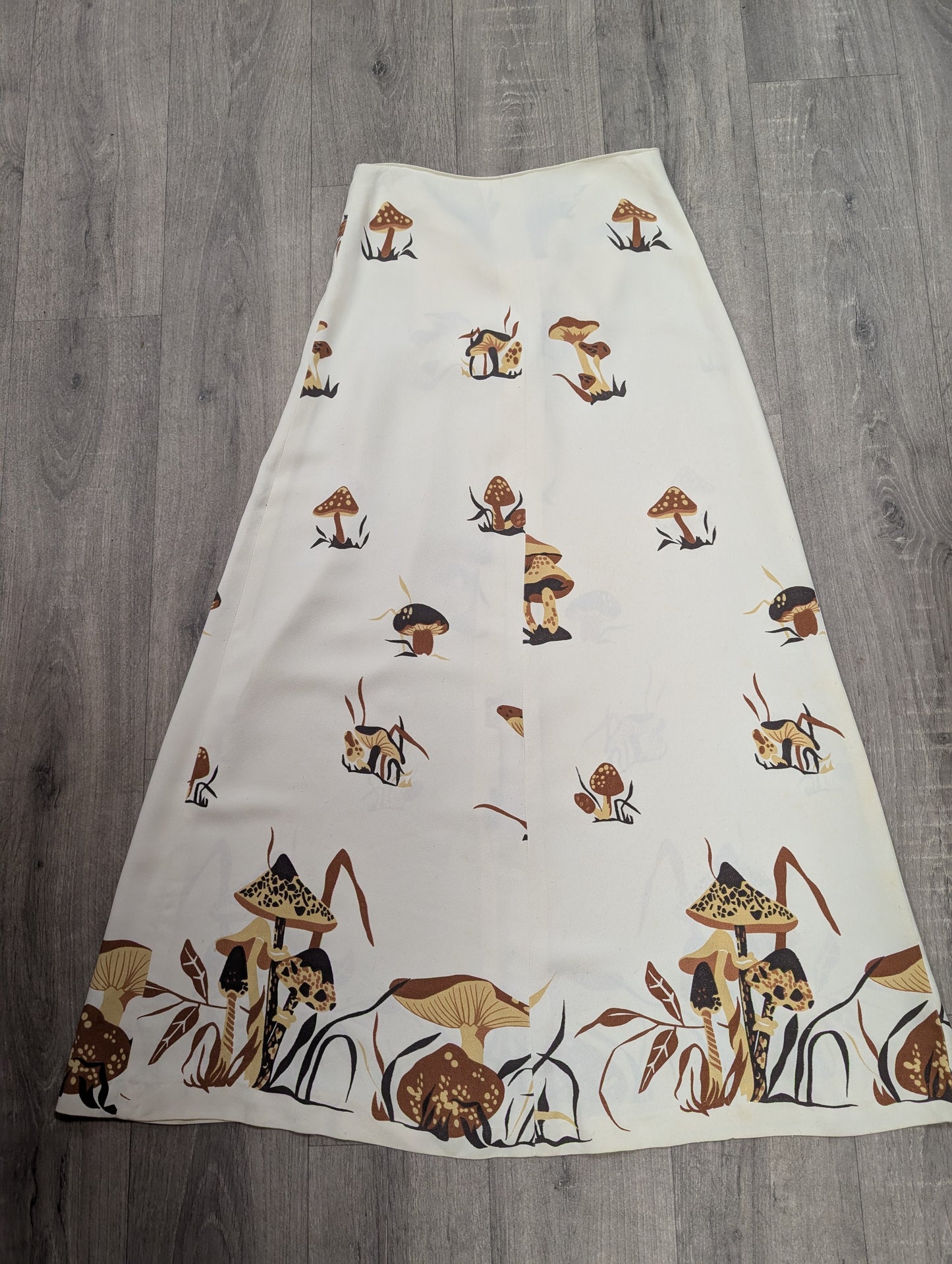 1970s novelty mushroom print halter top and skirt - S/8