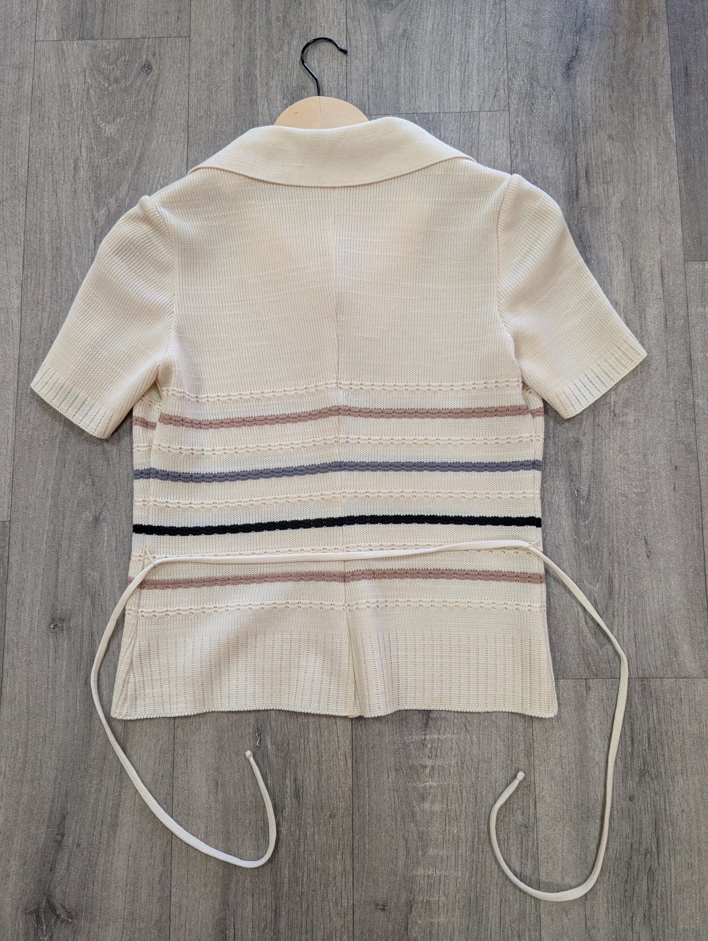 1970s Kay Windsor belted knit top - S