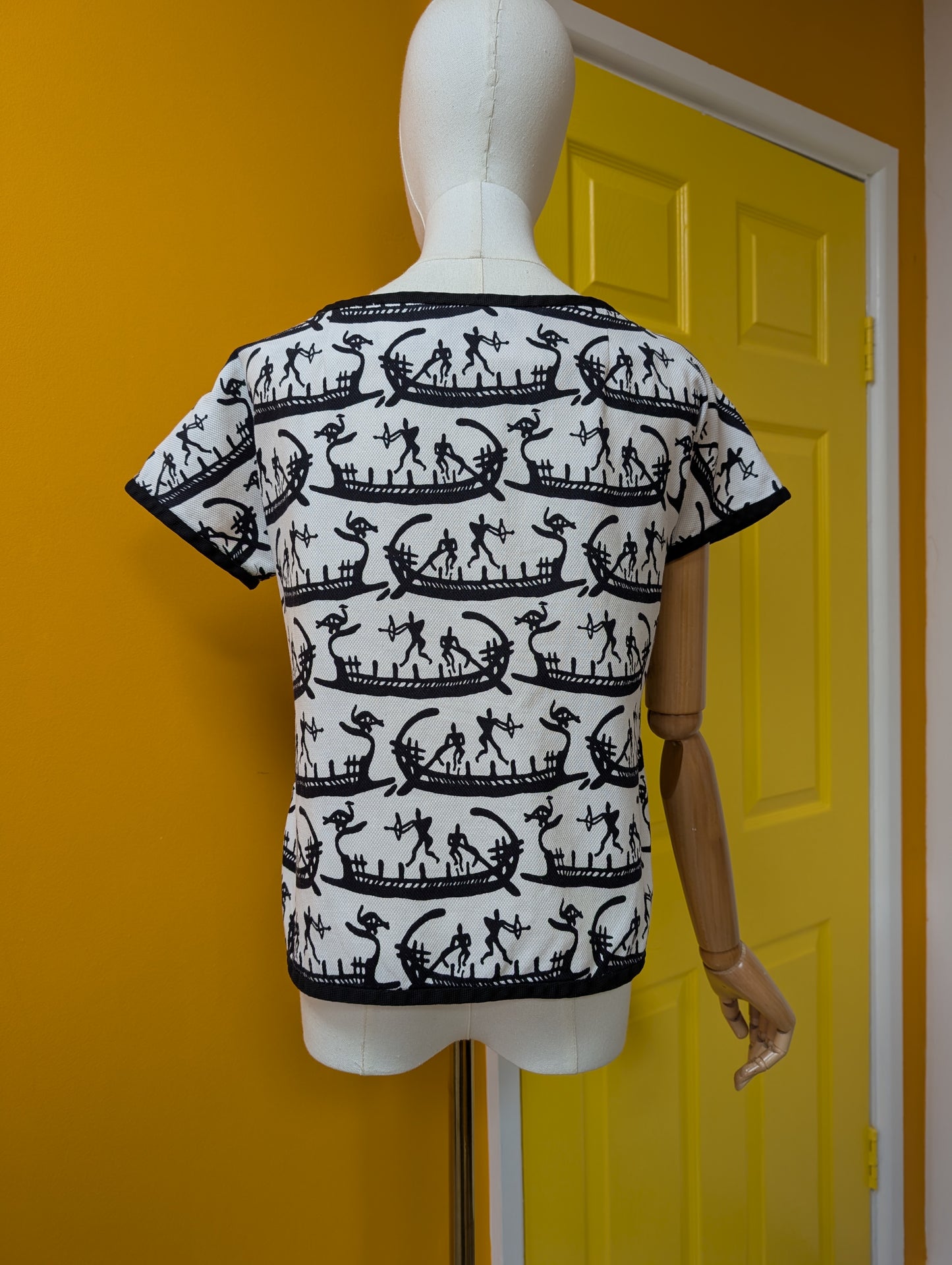 50s/60s Nardis of Dallas cotton novelty print gondola top