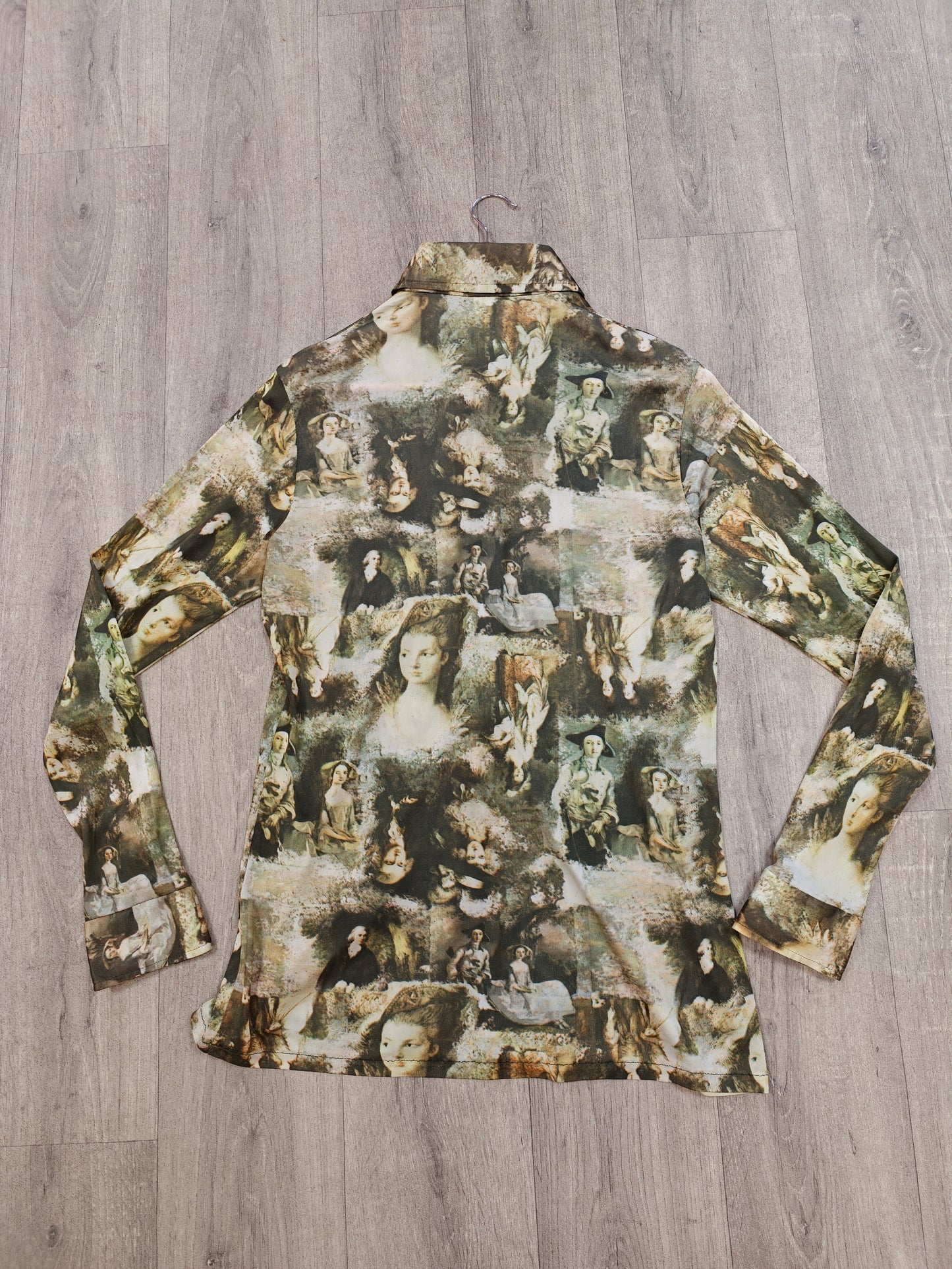1970s Kennington novelty print dagger collar shirt