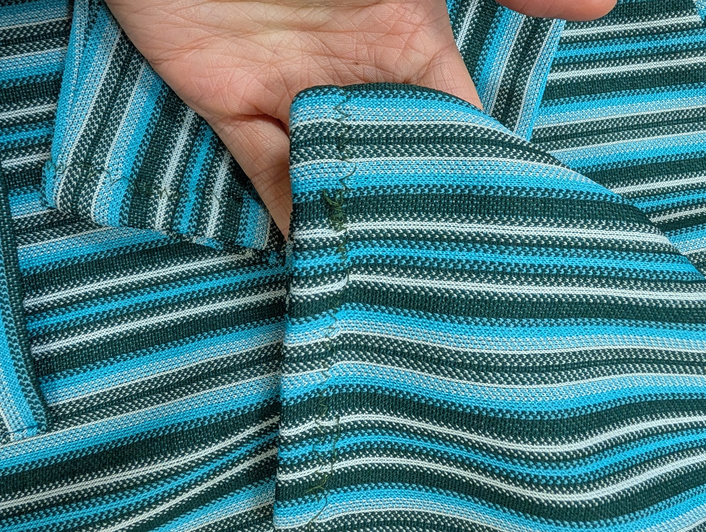 1960s striped crimplene dress - L/18