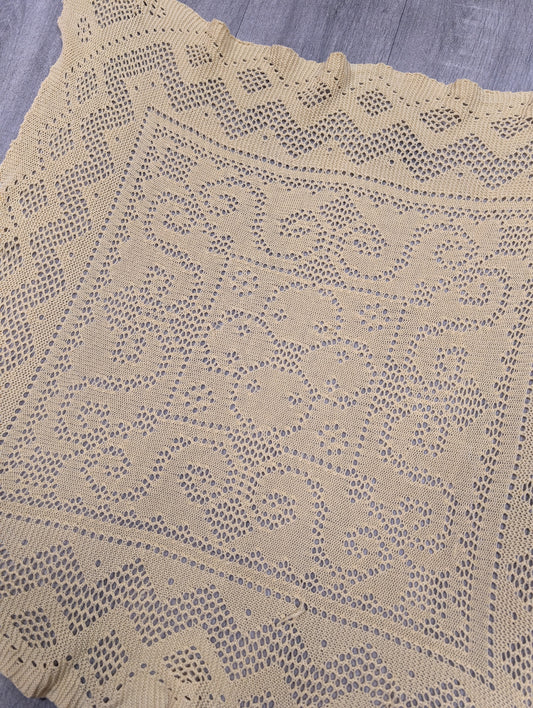 80s/90s unlabelled Laura Ashley yellow cotton shawl/scarf