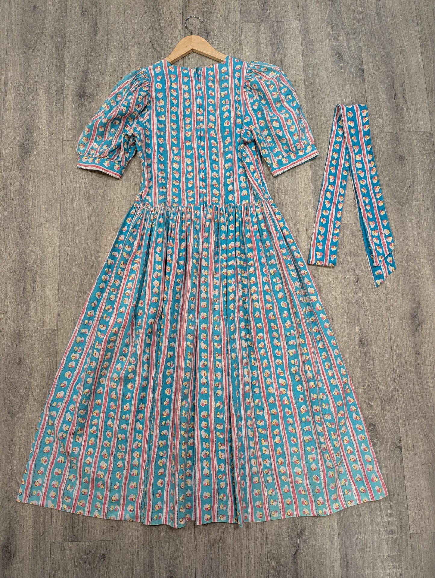 1980s Laura Ashley cotton dress & belt - S/8
