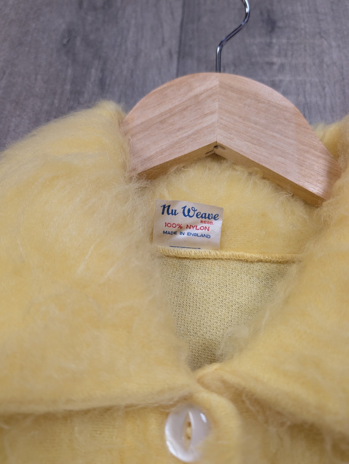 1960s Nu Weave yellow nylon cardigan/jacket - S