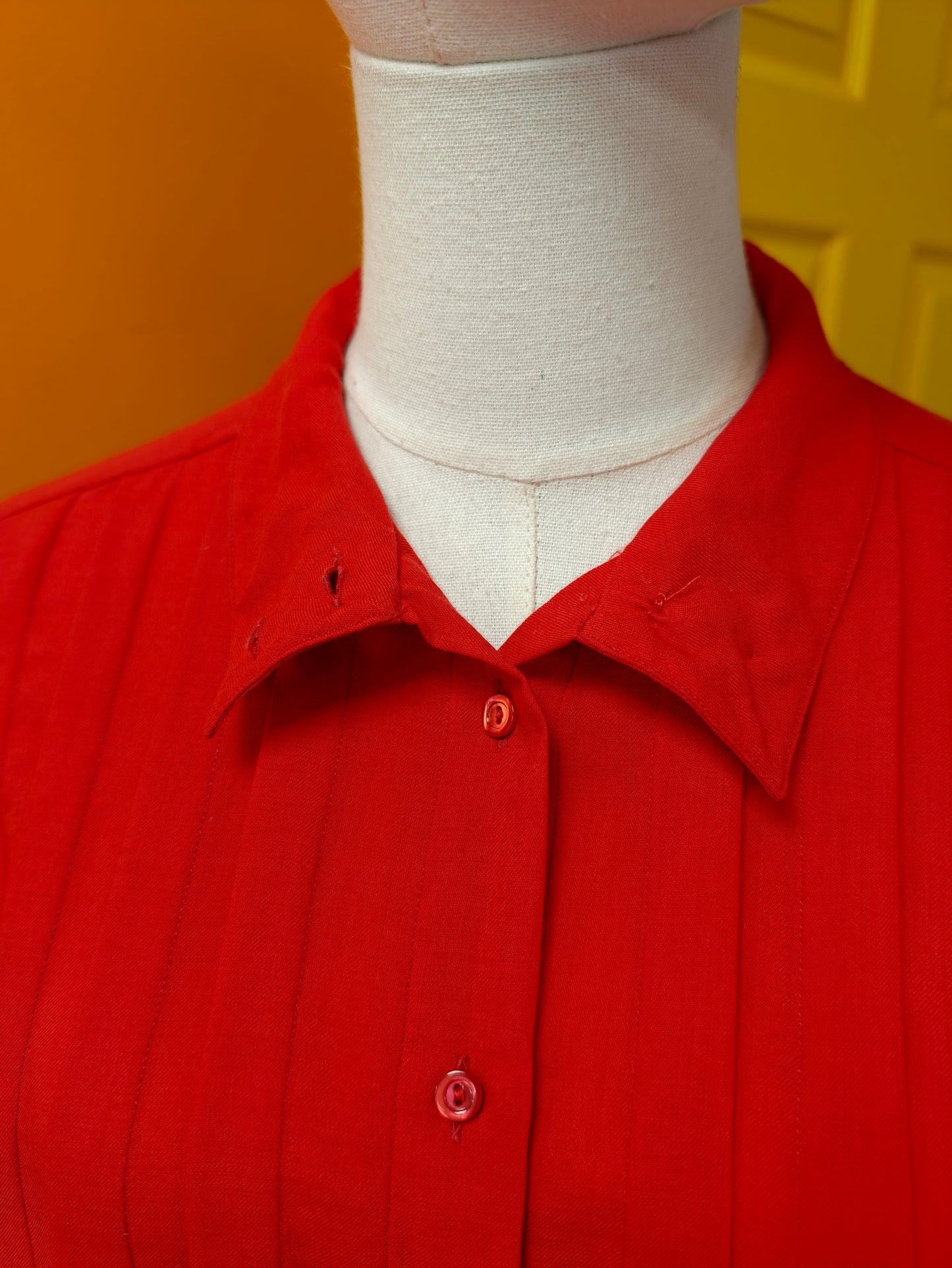 1980s Jobis Sportswear red wool shirt - S