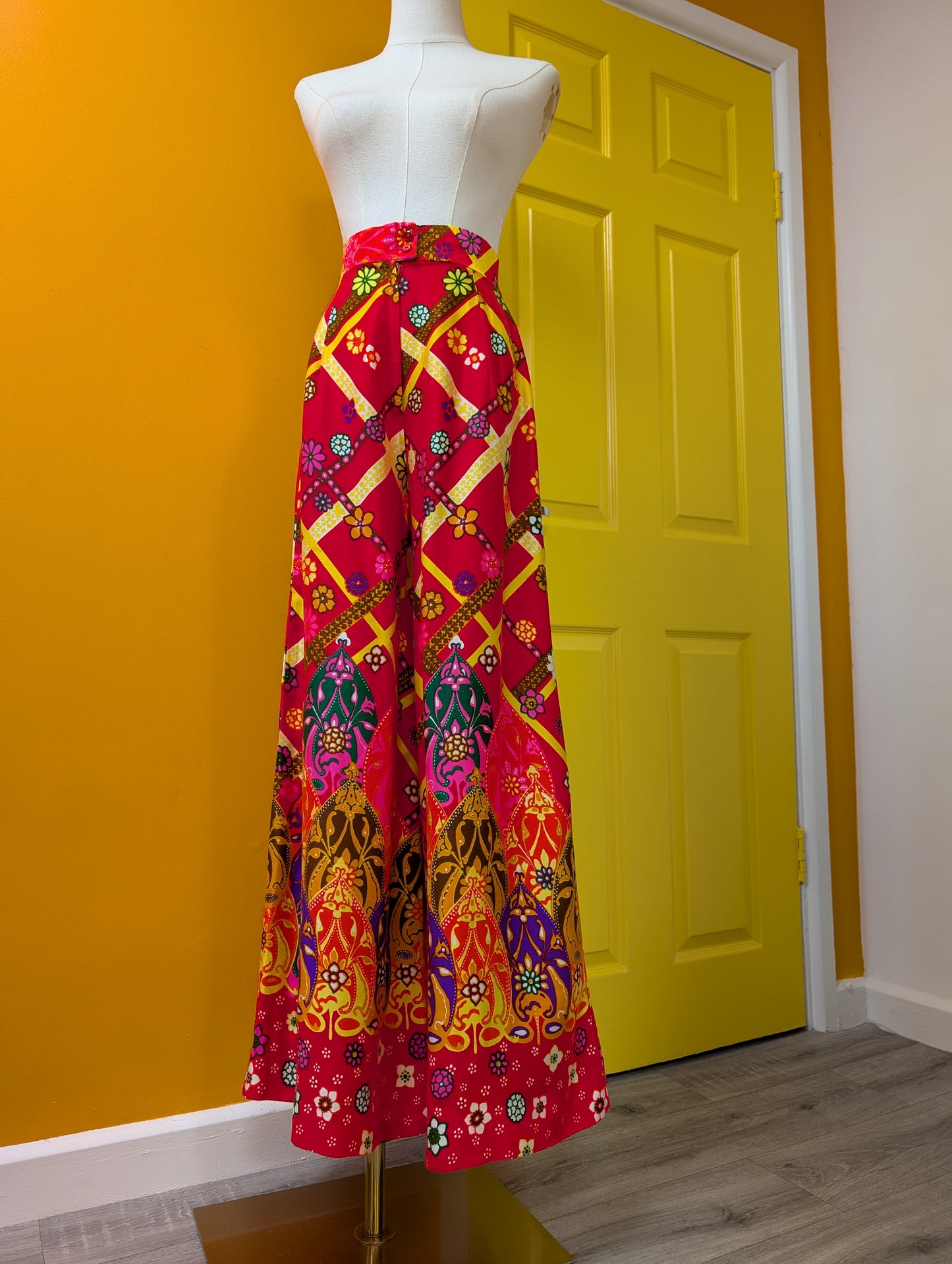 1970s Alex Colman California psychedelic palazzo pants - 26" waist