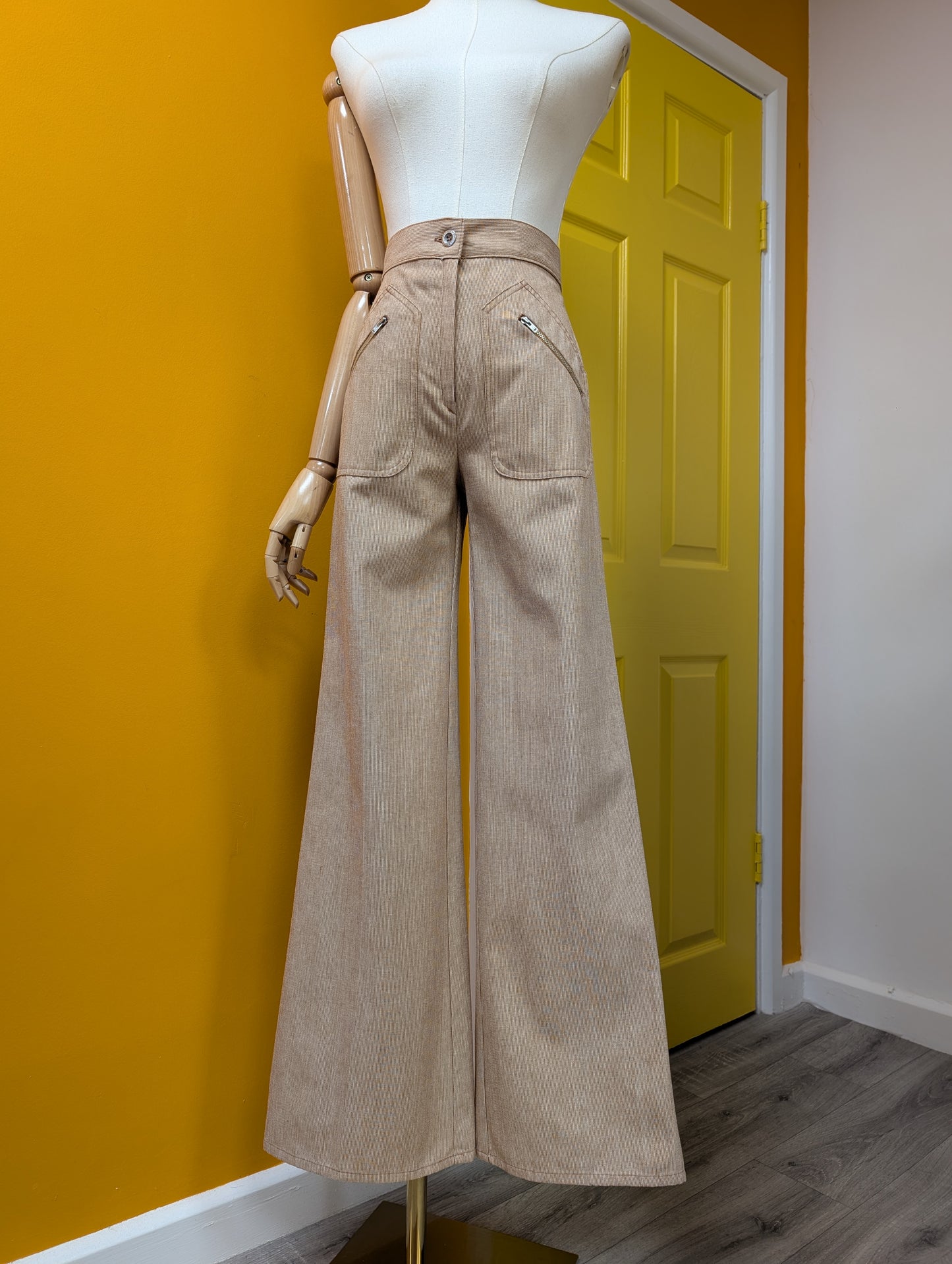 1970s St Michael flares - 25"W, 34"H, 31.5"L