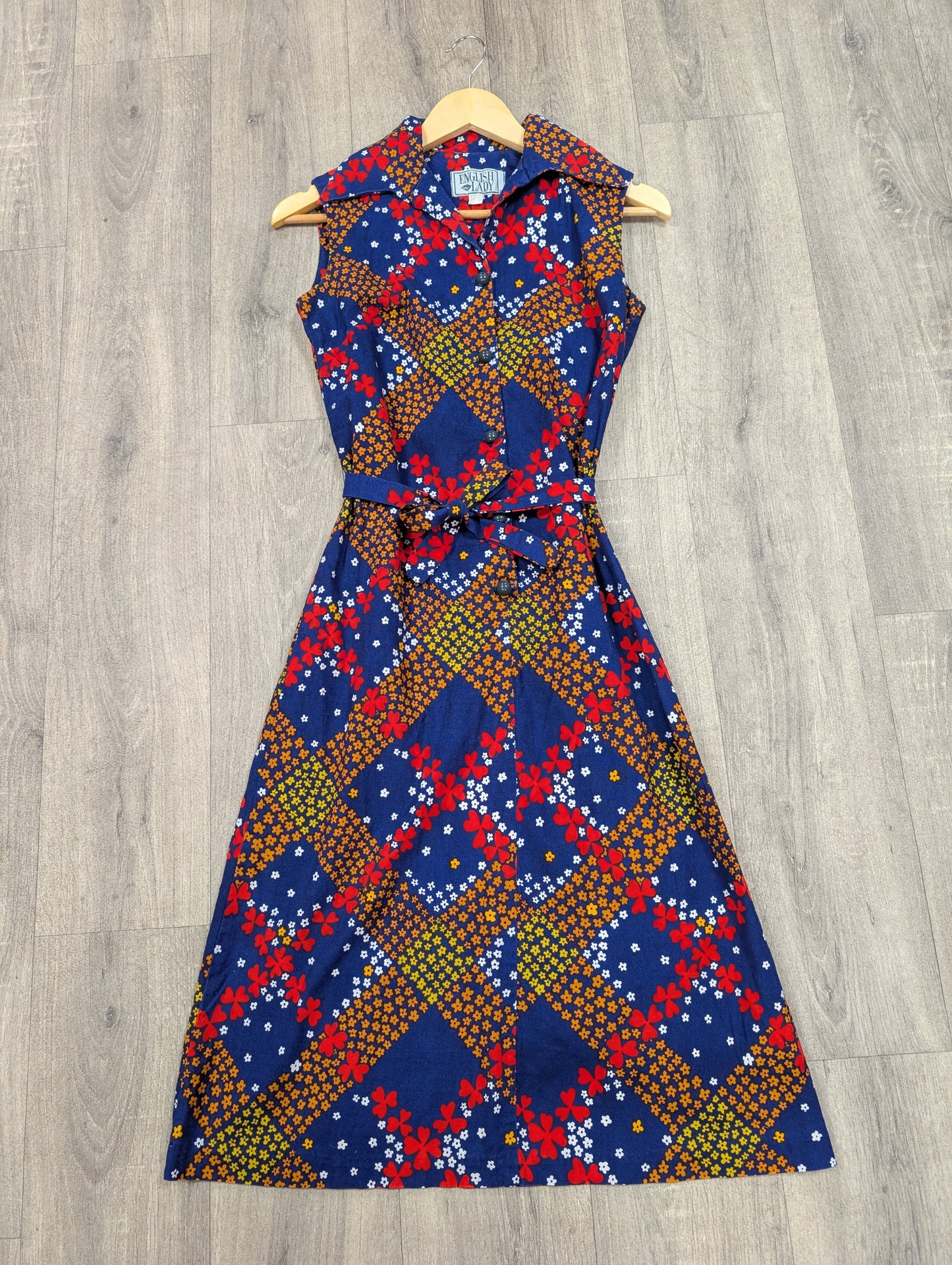 1970s English Lady cotton dress - S/8