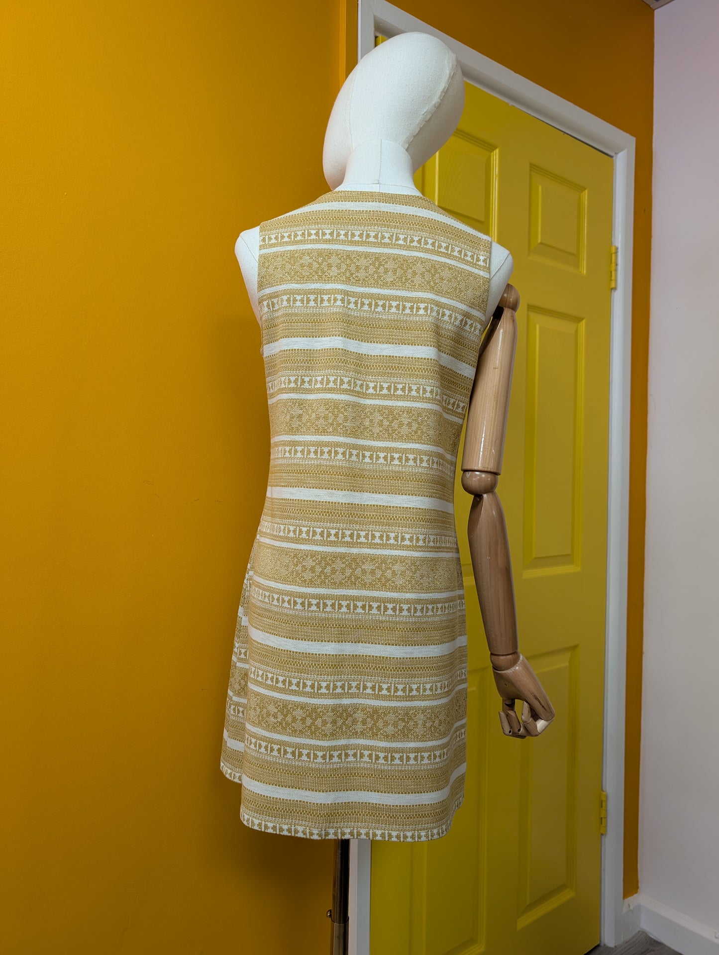 1960s gold lurex tunic/mini dress - S/8/10