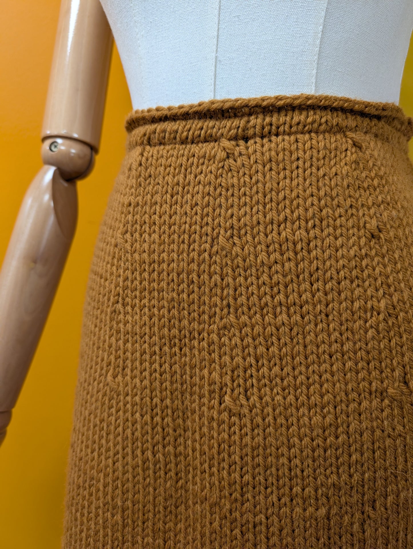 1960s hand knitted wool skirt - XS/S