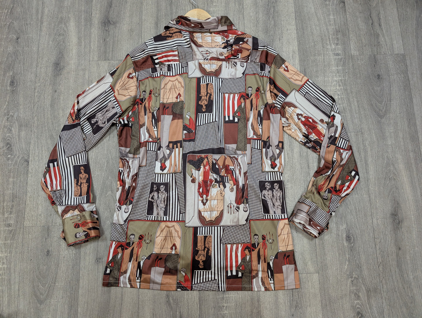 1970s Art Deco novelty print shirt