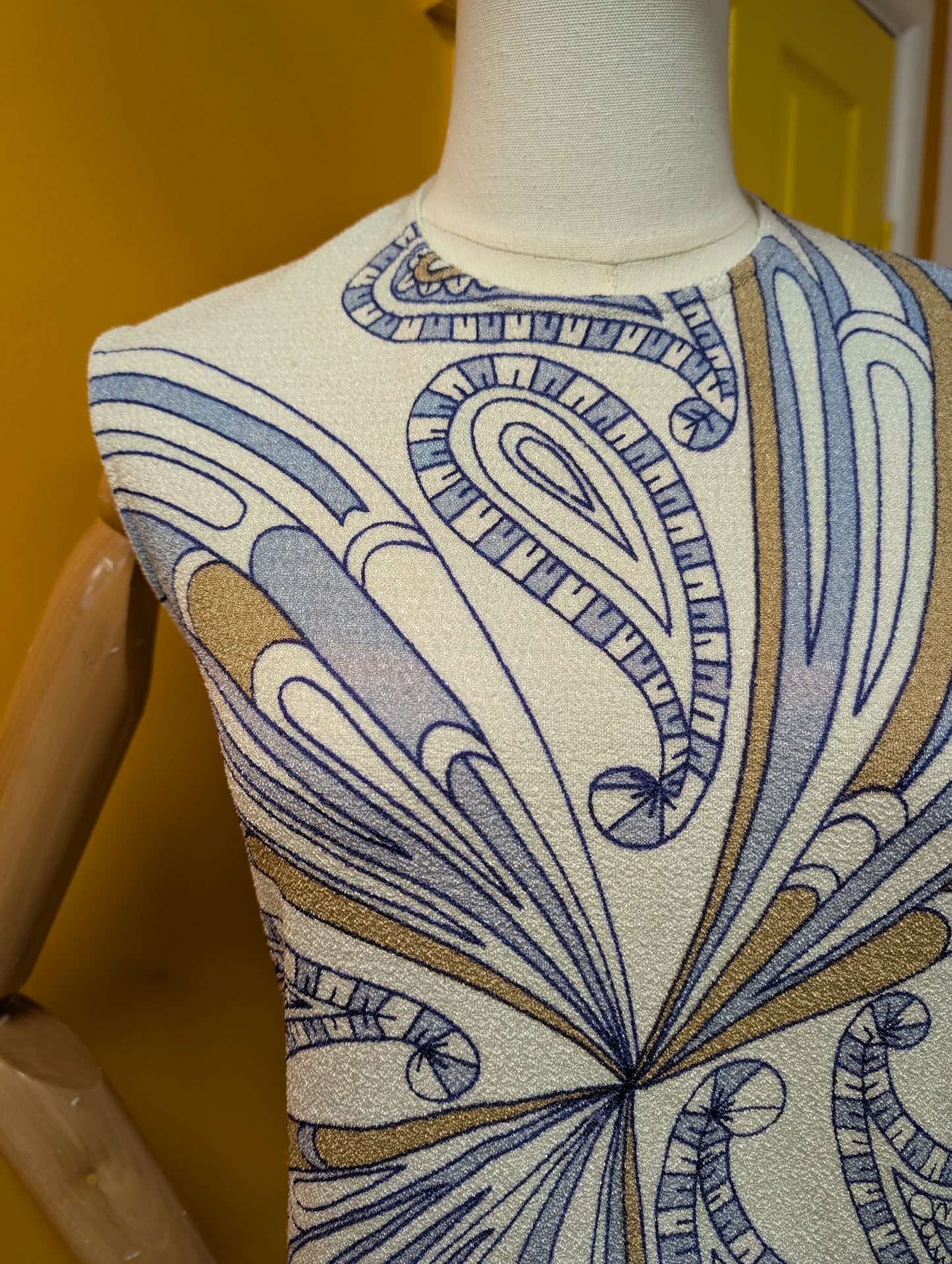 1960s Top Knit paisley psychedelic top - XS/S