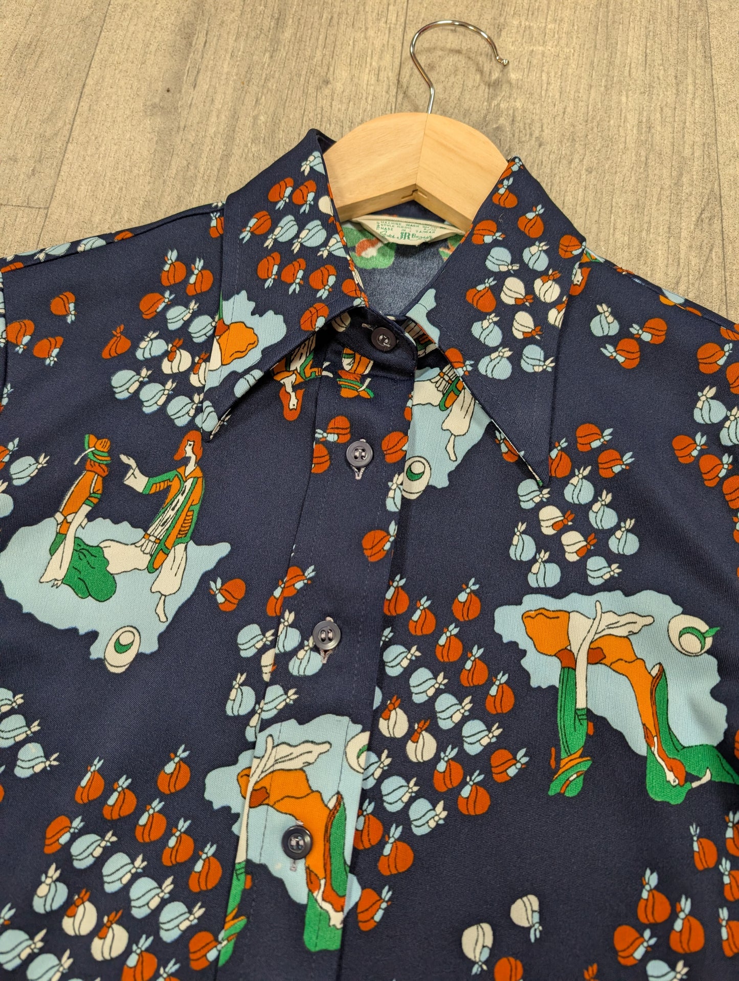 1970s Sears JR Bazaar novelty print shirt - XS/S