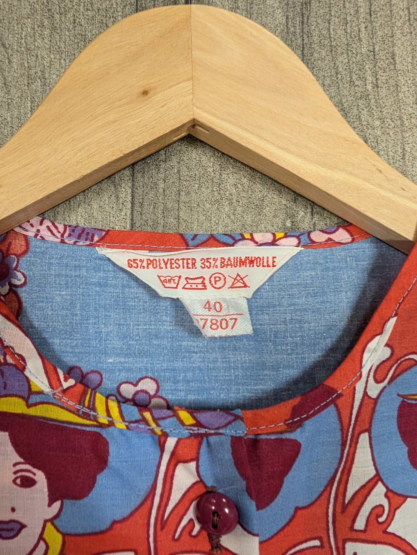 1970s novelty print maxi dress - M