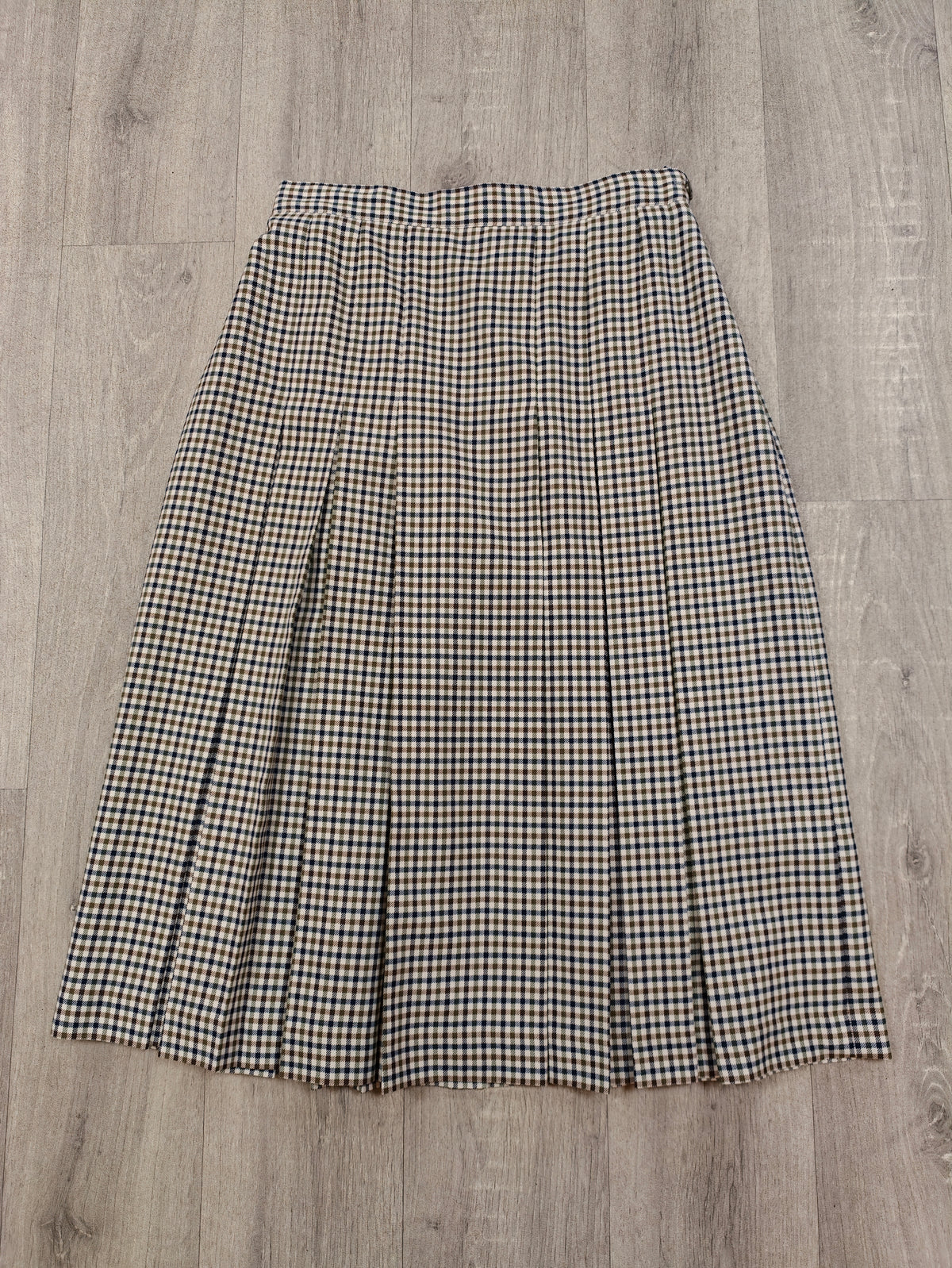 1980s Laird Portch check wool blend skirt - 30" waist