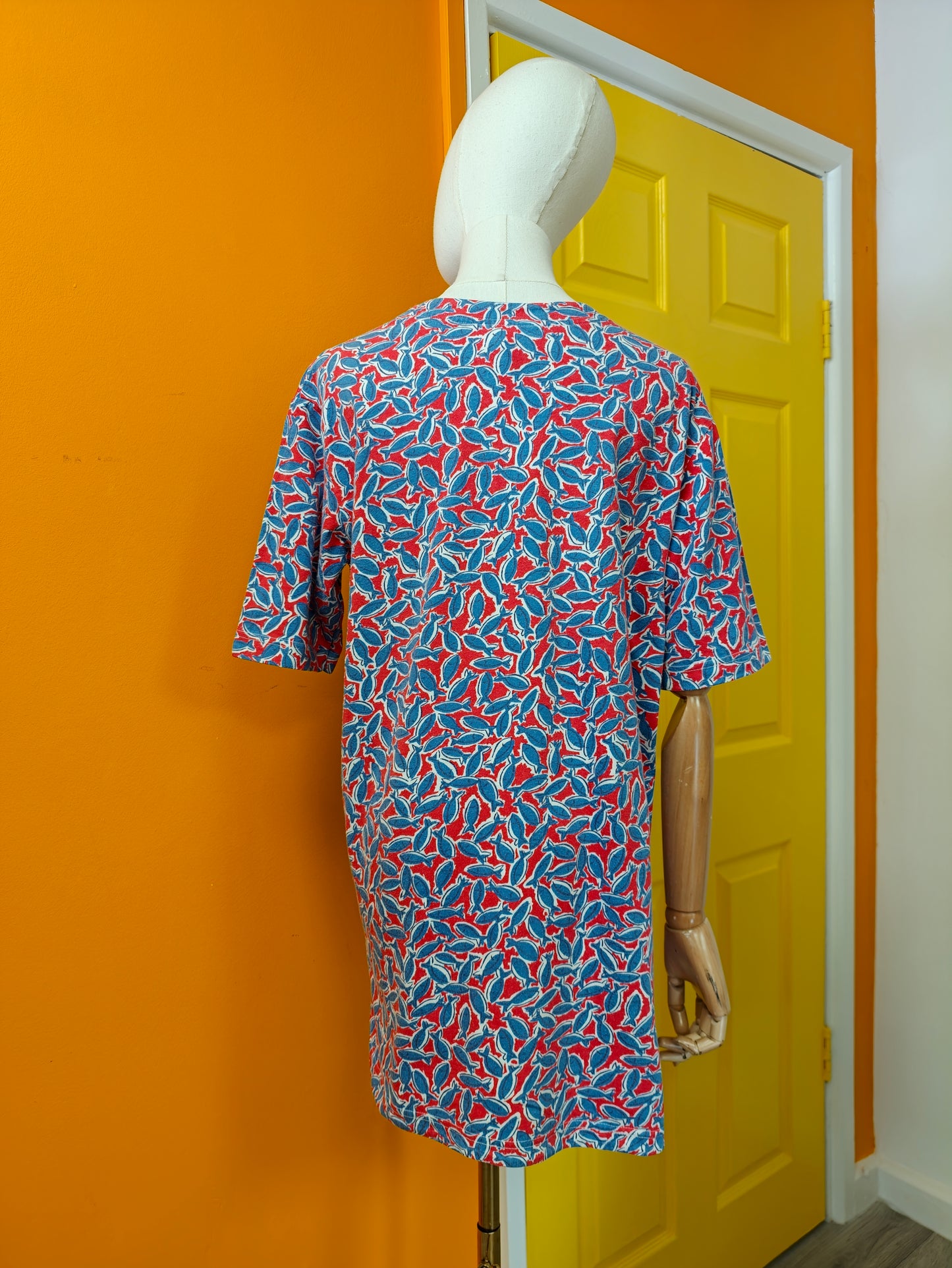 1990s Laura Ashley fish print cotton top - M