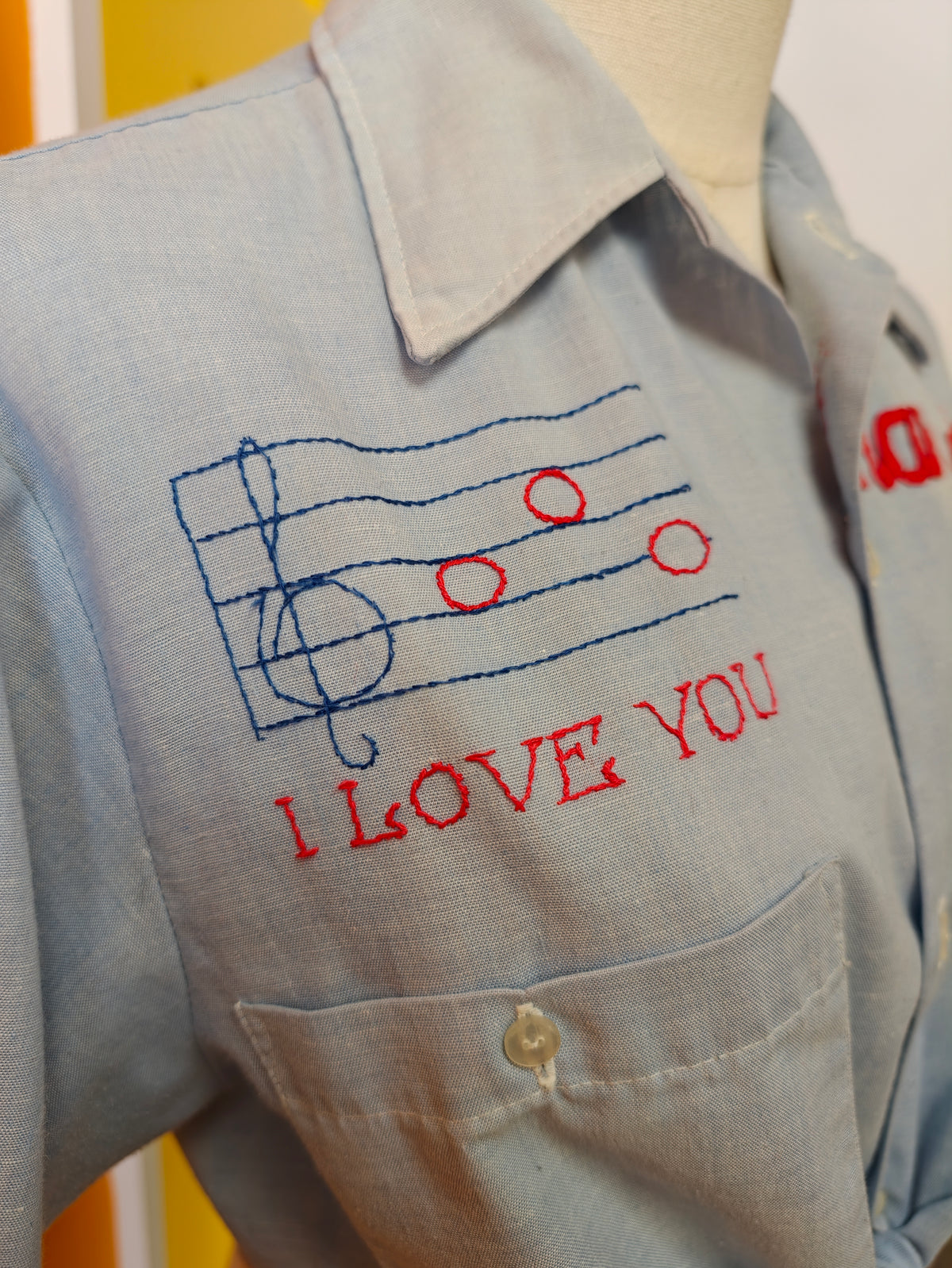 1970s De Colores embroidered & appliquéd tie waist shirt - M