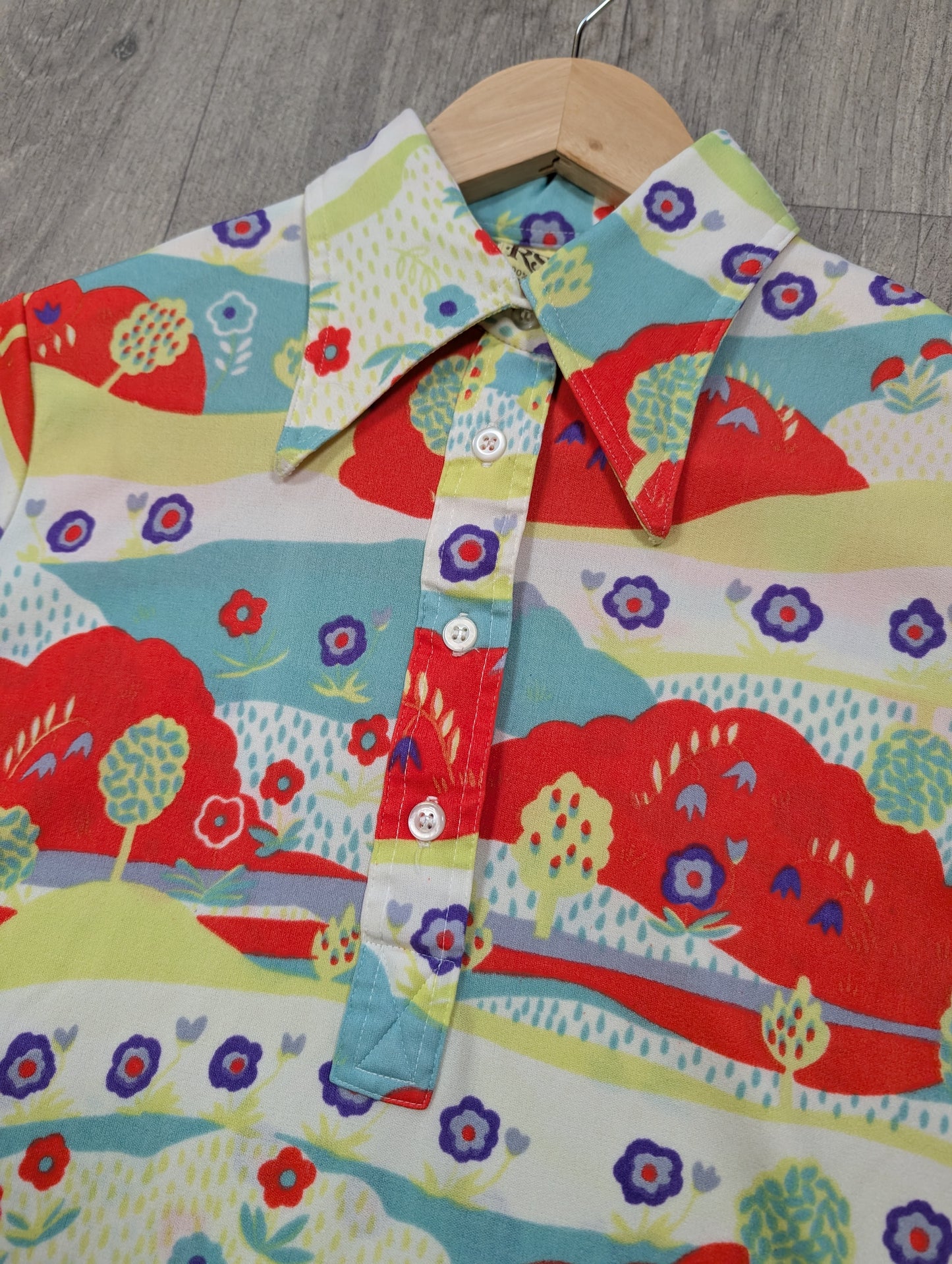 1970s RSC psychedelic novelty print shirt - M