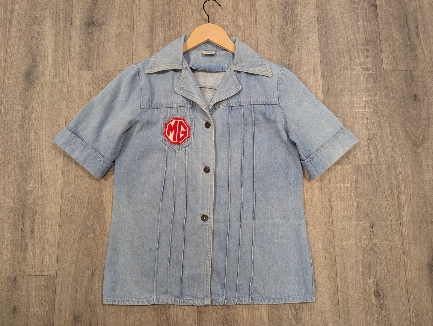 1970s denim shirt with MG patch - S