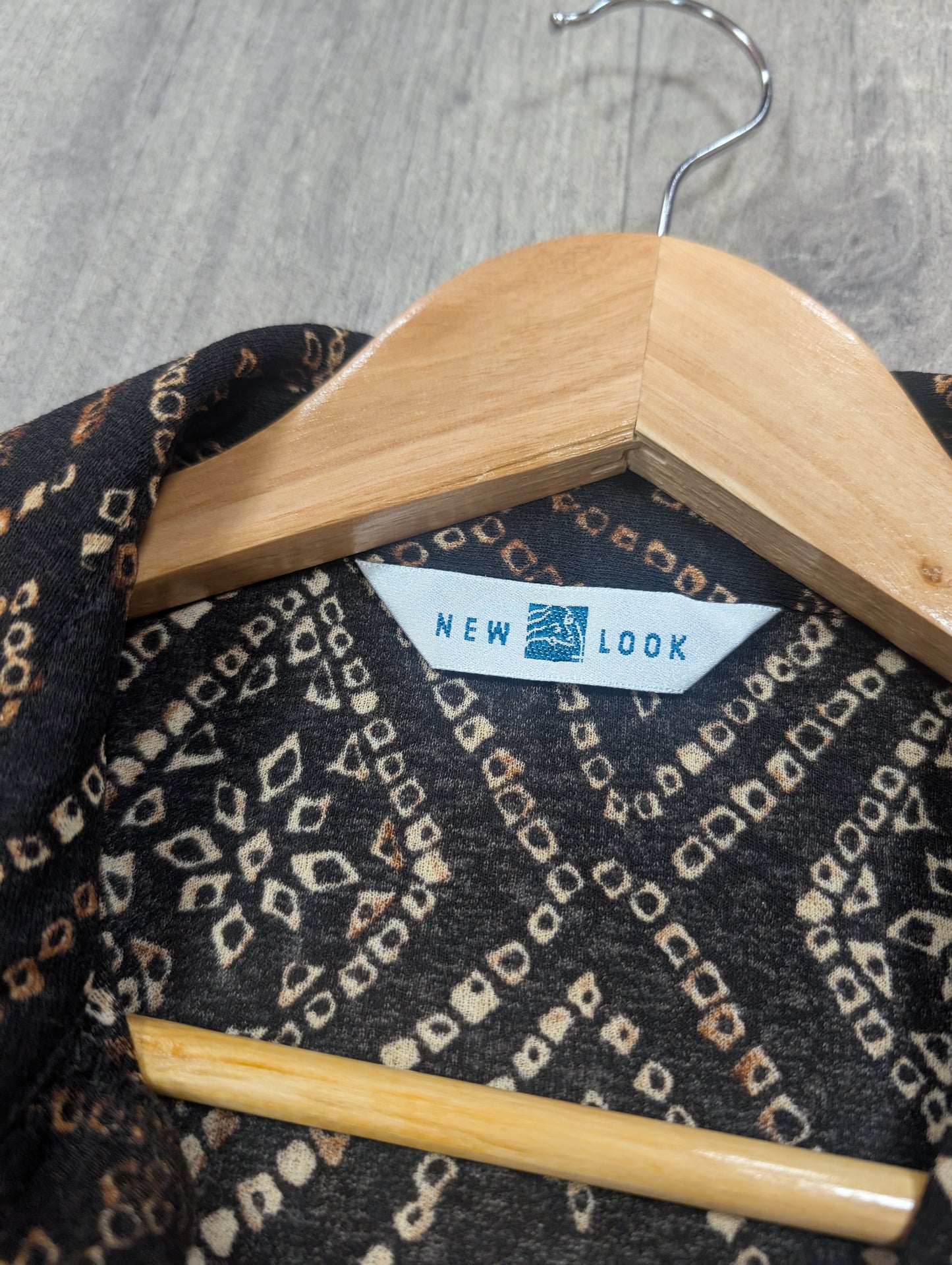 1990s New Look brown top with lace up cuffs - M/12