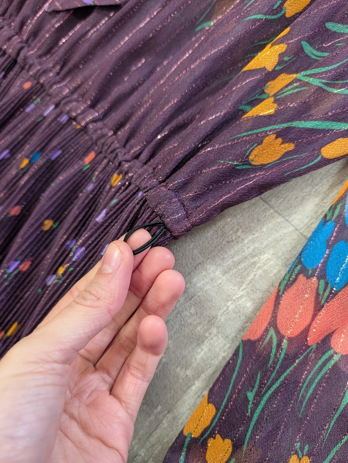 Late 1970s sparkly tulip sheer dress - S/M