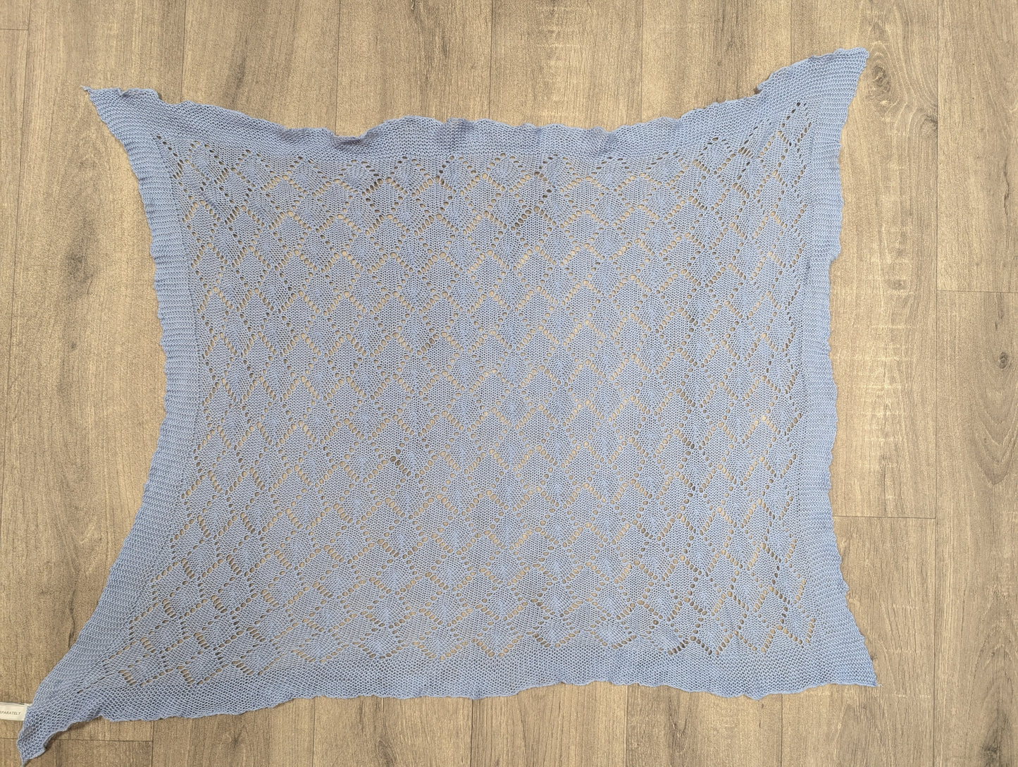 80s/90s Laura Ashley light blue cotton shawl/scarf