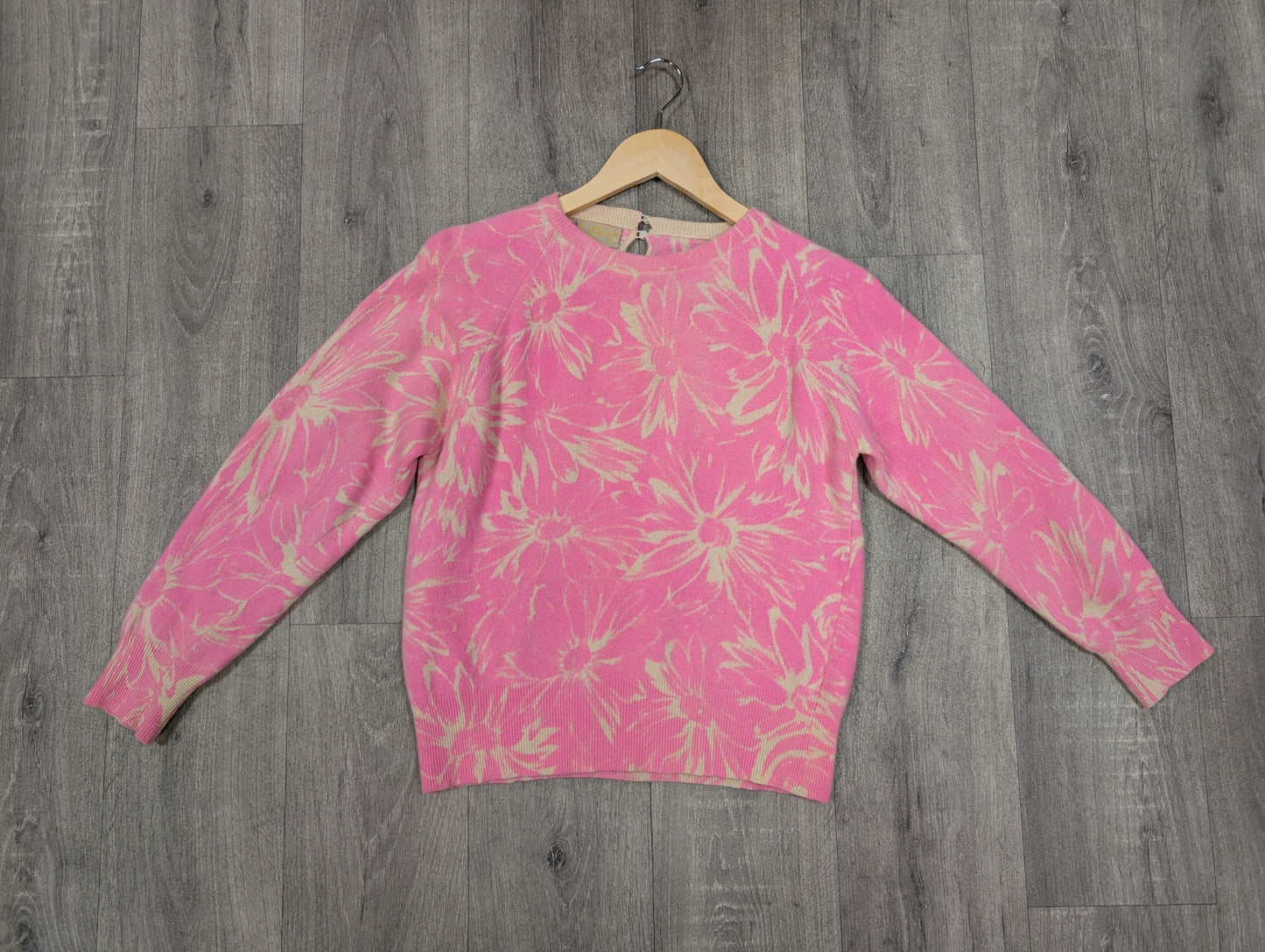 1960s Daisy pink wool jumper - S
